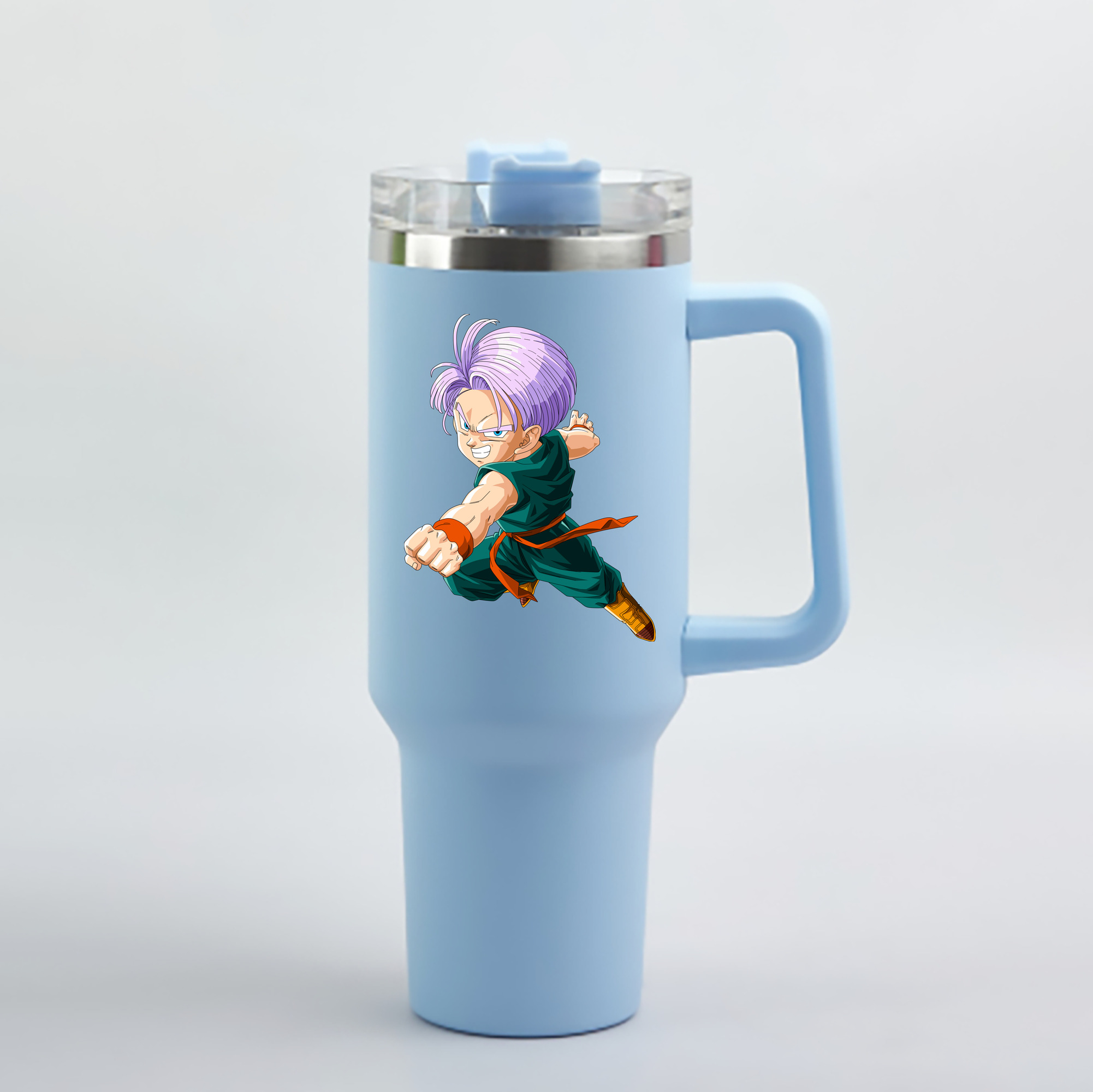（画像用） ドラゴンボール トランクス（Torankusu）DRAGON BALL Trunks 1200mL車用タンブラー - クリスタルステッカー（プラスチックストロー付き）