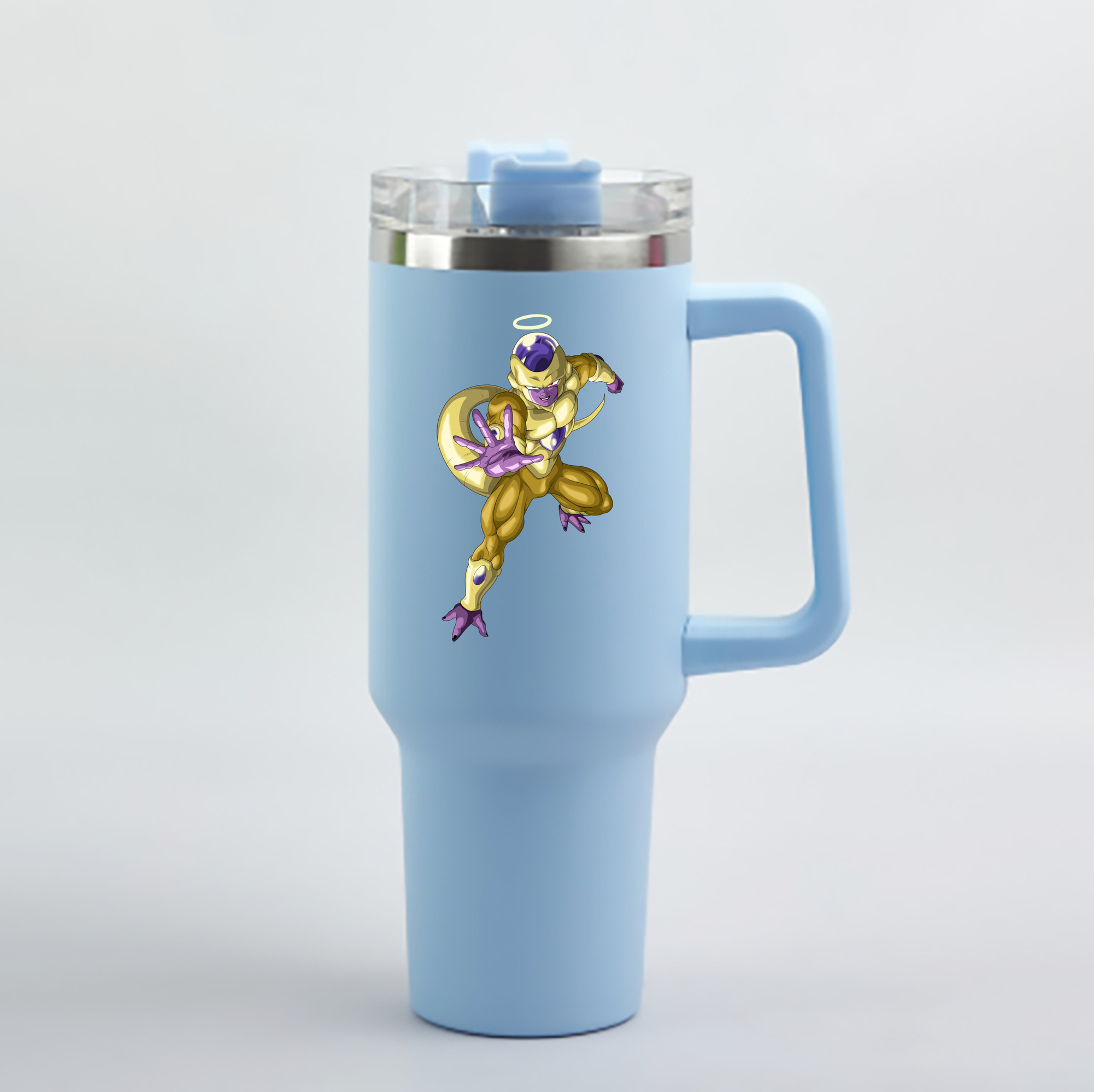 （画像用） ドラゴンボール フリーザ DRAGON BALL Frieza 1200mL車用タンブラー - クリスタルステッカー（プラスチックストロー付き）