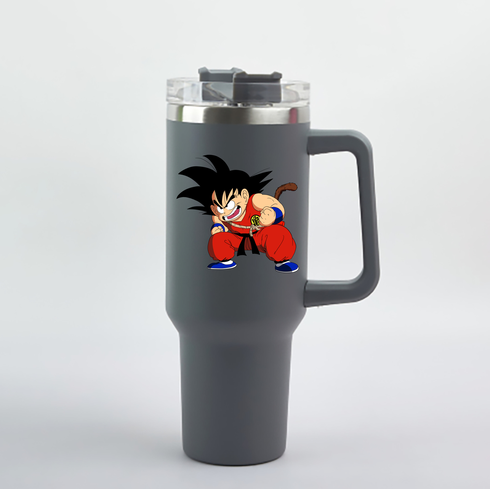 （画像用） ドラゴンボール 孫悟空（そん ごくう）Son Goku カカロット DRAGON BALL Kakarotto 1200mL車用タンブラー - クリスタルステッカー（プラスチックストロー付き）