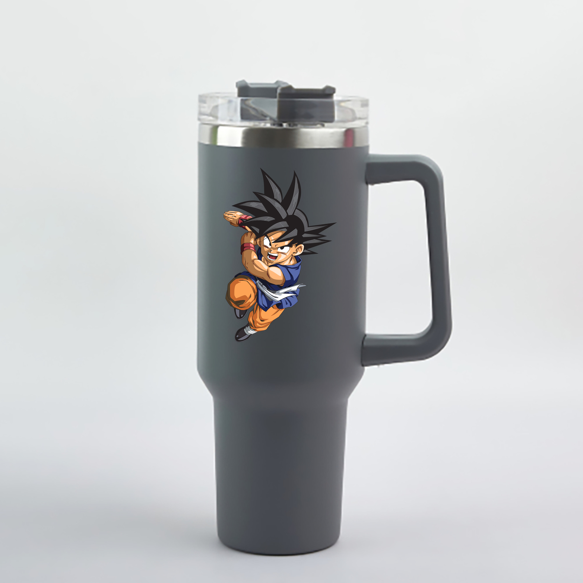 （画像用） ドラゴンボール 孫悟空（そん ごくう）Son Goku カカロット DRAGON BALL Kakarotto 1200mL車用タンブラー - クリスタルステッカー（プラスチックストロー付き）