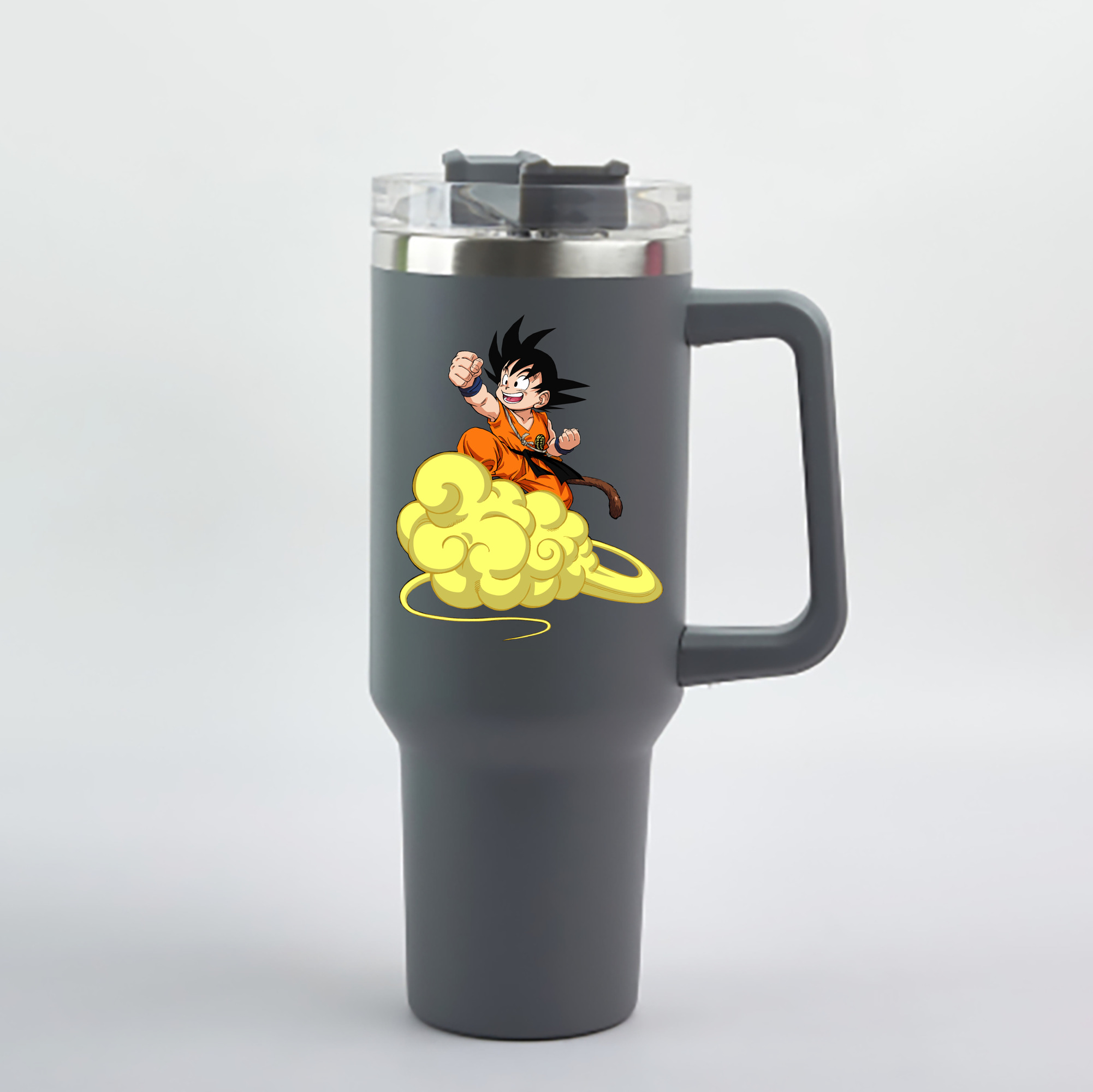（画像用） ドラゴンボール 孫悟空（そん ごくう）Son Goku カカロット DRAGON BALL Kakarotto 1200mL車用タンブラー - クリスタルステッカー（プラスチックストロー付き）