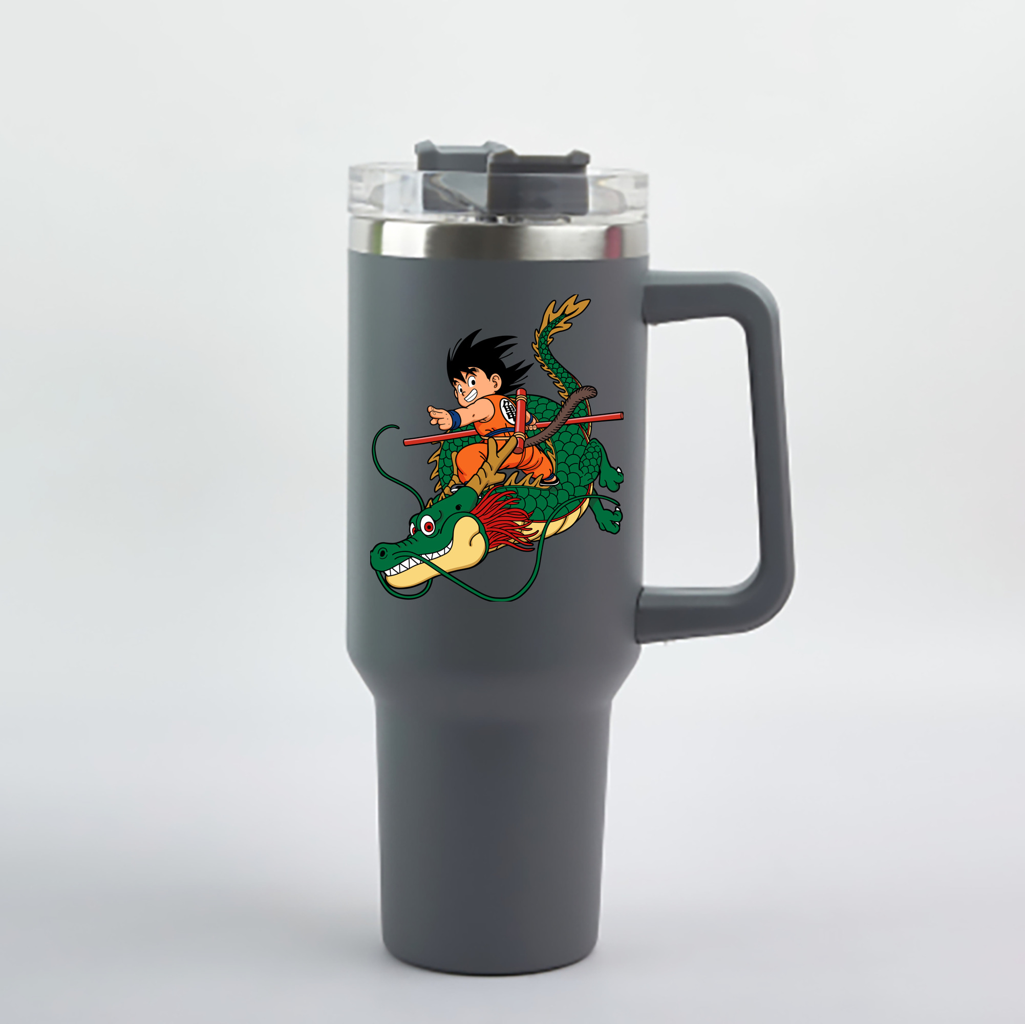 （画像用） ドラゴンボール 孫悟空（そん ごくう）Son Goku カカロット DRAGON BALL Kakarotto 1200mL車用タンブラー - クリスタルステッカー（プラスチックストロー付き）