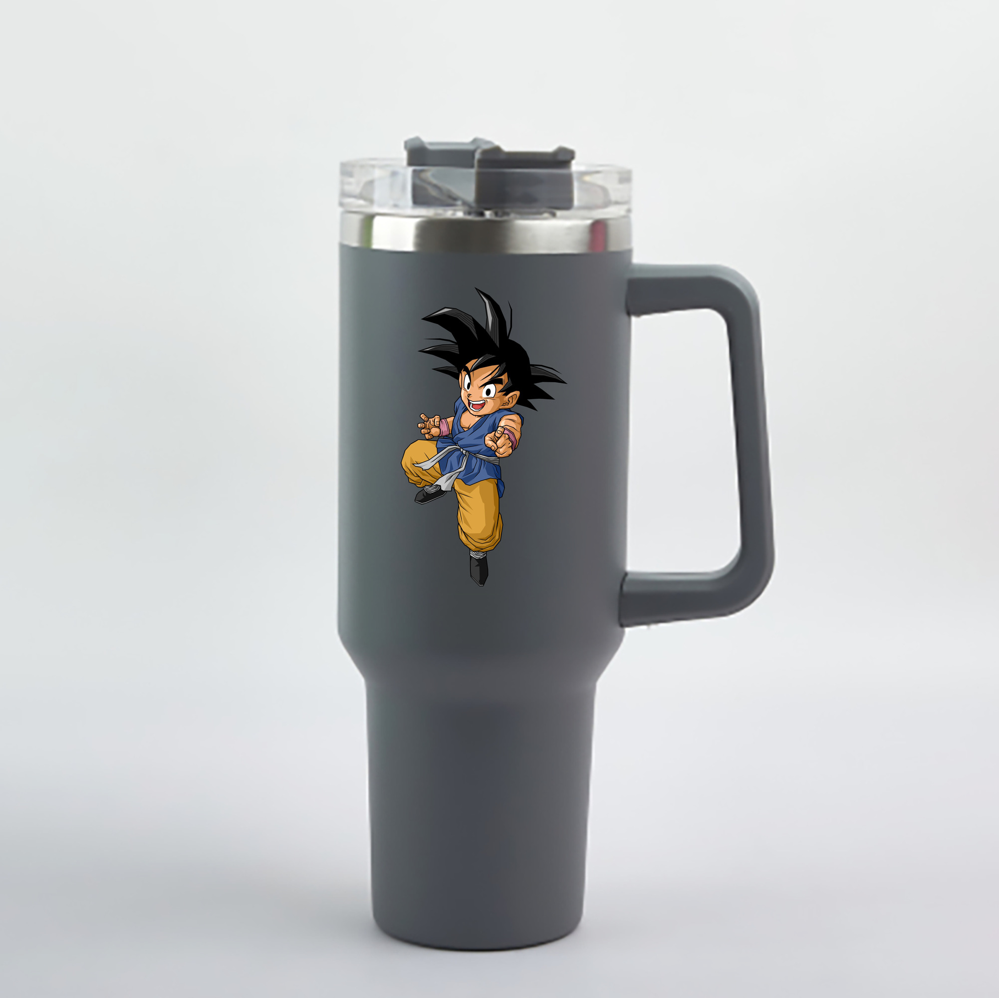 （画像用） ドラゴンボール 孫悟空（そん ごくう）Son Goku カカロット DRAGON BALL Kakarotto 1200mL車用タンブラー - クリスタルステッカー（プラスチックストロー付き）