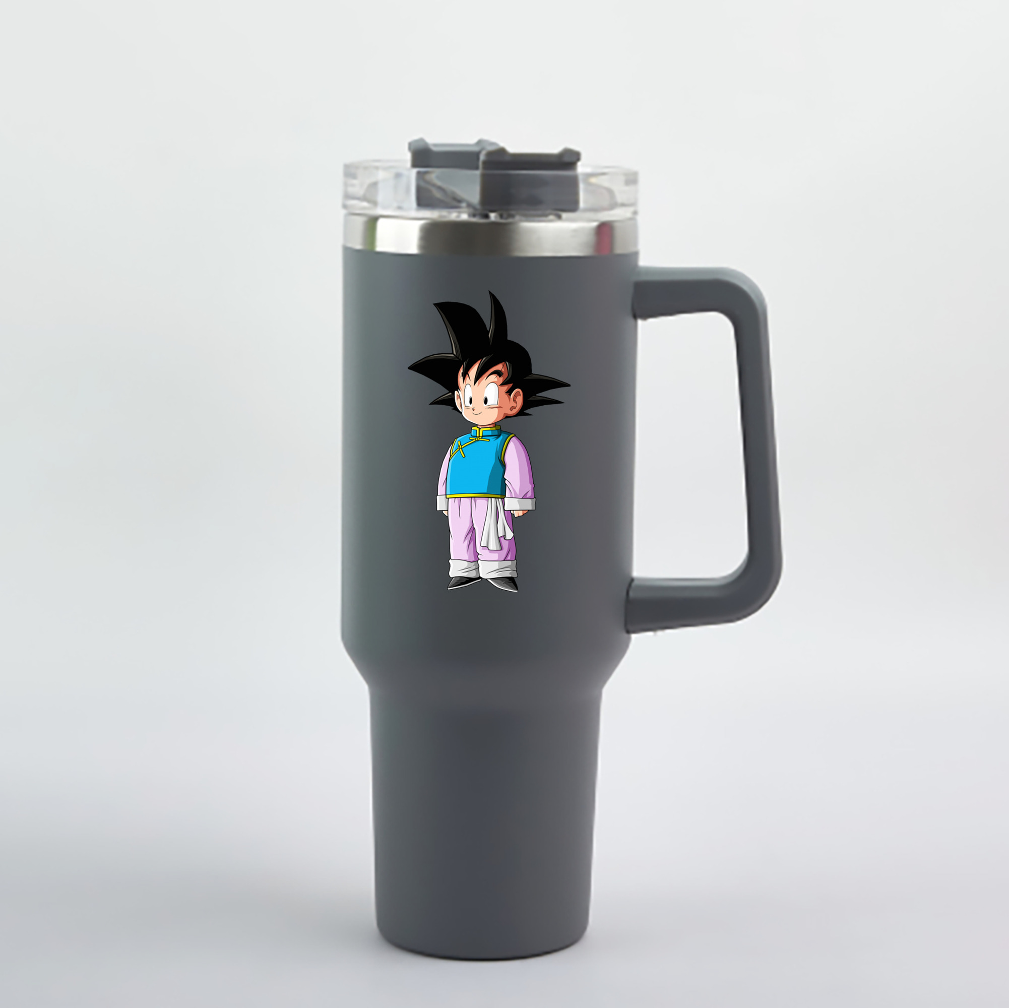 （画像用） ドラゴンボール 孫悟空（そん ごくう）Son Goku カカロット DRAGON BALL Kakarotto 1200mL車用タンブラー - クリスタルステッカー（プラスチックストロー付き）