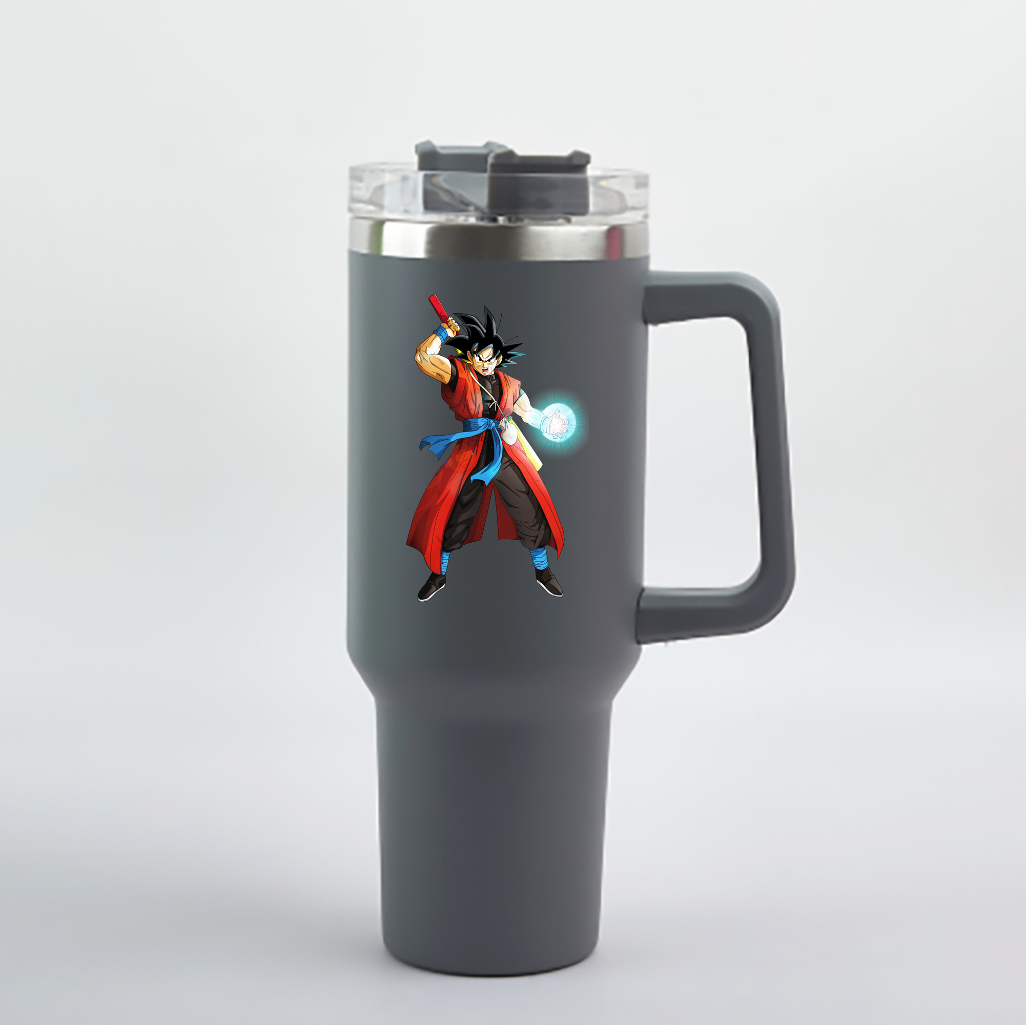 （画像用） ドラゴンボール 孫悟空（そん ごくう）Son Goku カカロット DRAGON BALL Kakarotto 1200mL車用タンブラー - クリスタルステッカー（プラスチックストロー付き）