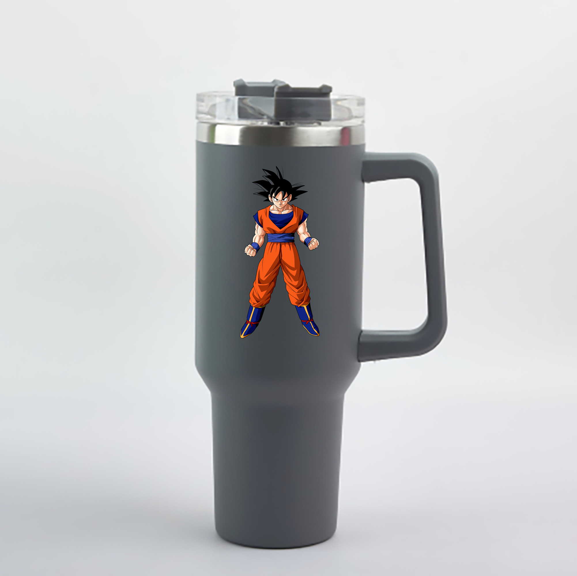 （画像用） ドラゴンボール 孫悟空（そん ごくう）Son Goku カカロット DRAGON BALL Kakarotto 1200mL車用タンブラー - クリスタルステッカー（プラスチックストロー付き）