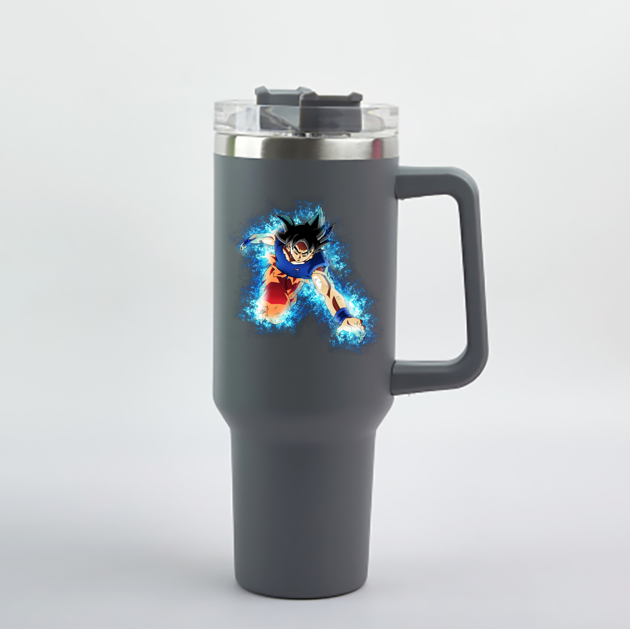 （画像用） ドラゴンボール 孫悟空（そん ごくう）Son Goku カカロット DRAGON BALL Kakarotto 1200mL車用タンブラー - クリスタルステッカー（プラスチックストロー付き）