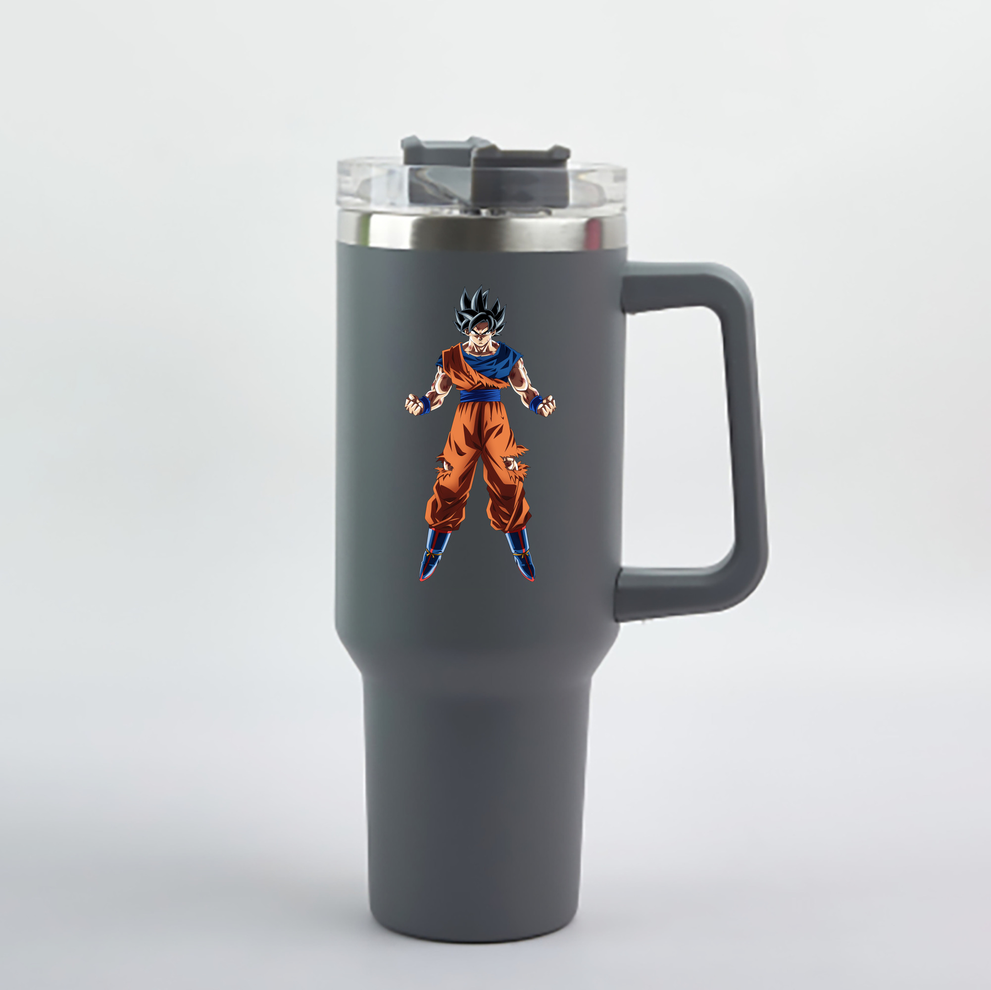 （画像用） ドラゴンボール 孫悟空（そん ごくう）Son Goku カカロット DRAGON BALL Kakarotto 1200mL車用タンブラー - クリスタルステッカー（プラスチックストロー付き）