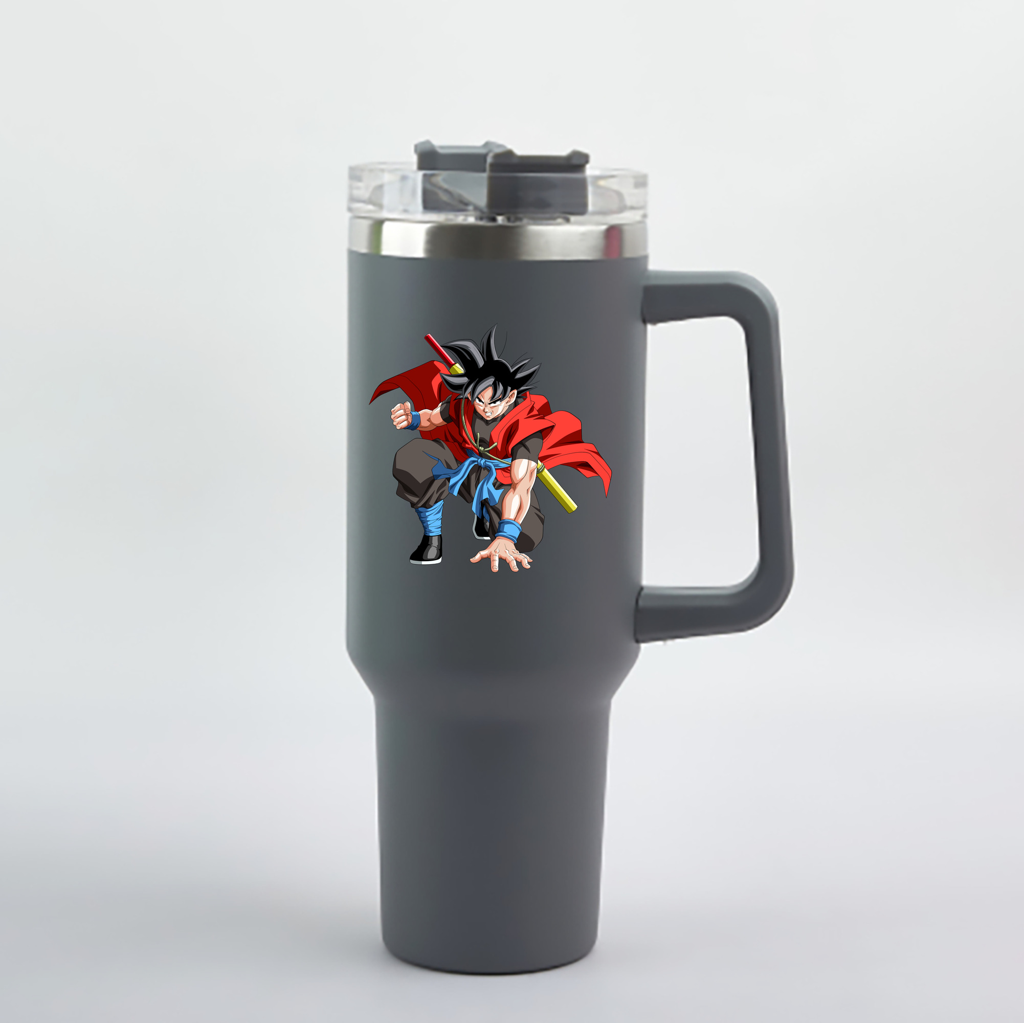 （画像用） ドラゴンボール 孫悟空（そん ごくう）Son Goku カカロット DRAGON BALL Kakarotto 1200mL車用タンブラー - クリスタルステッカー（プラスチックストロー付き）