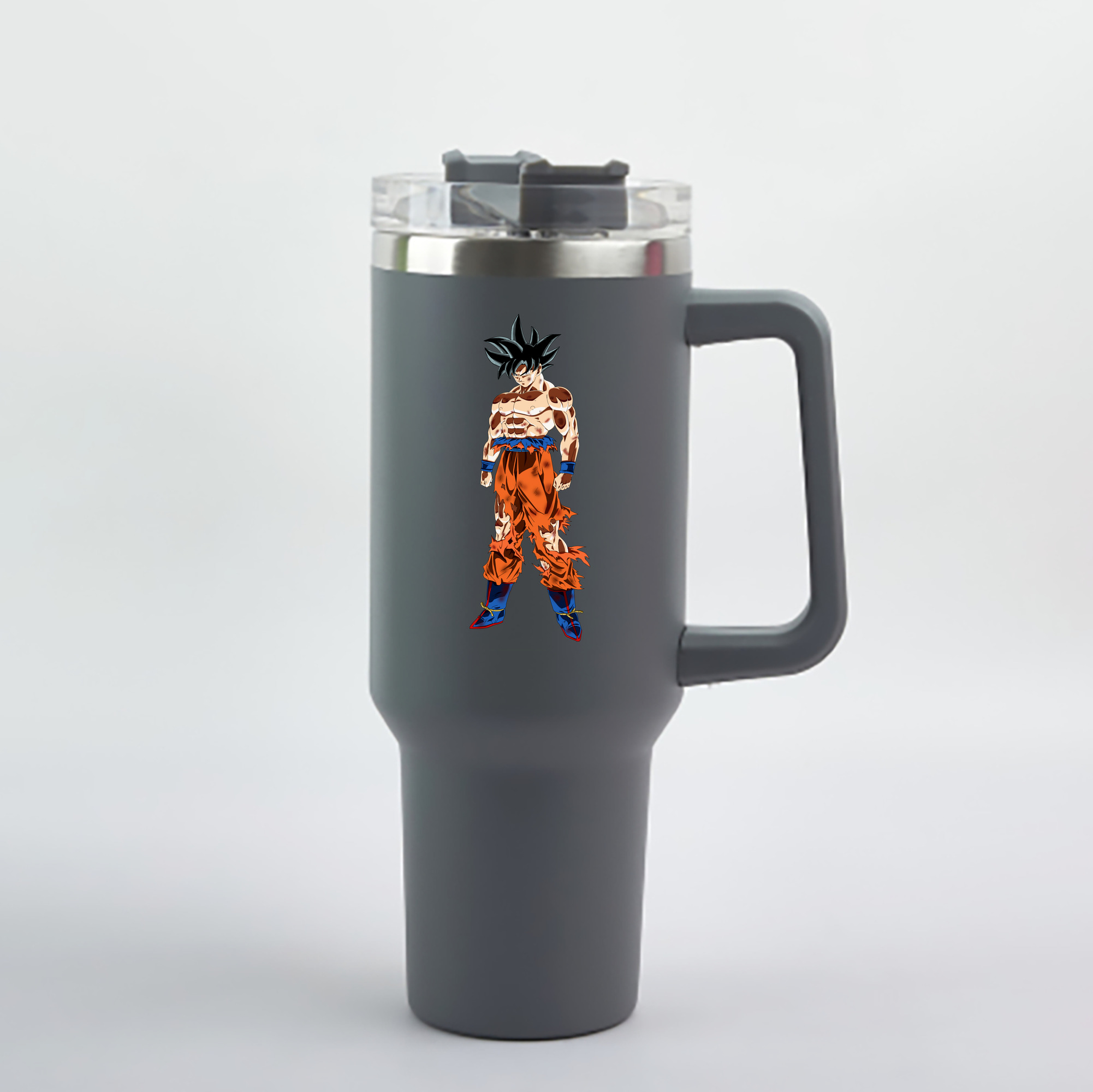 （画像用） ドラゴンボール 孫悟空（そん ごくう）Son Goku カカロット DRAGON BALL Kakarotto 1200mL車用タンブラー - クリスタルステッカー（プラスチックストロー付き）