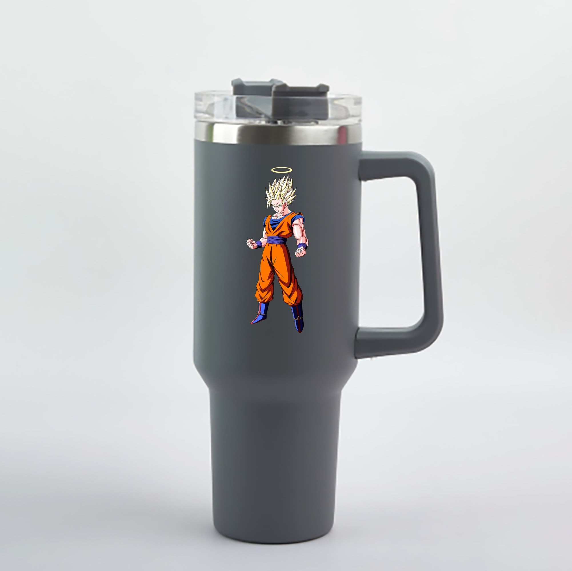 （画像用） ドラゴンボール 孫悟空（そん ごくう）Son Goku カカロット DRAGON BALL Kakarotto 1200mL車用タンブラー - クリスタルステッカー（プラスチックストロー付き）