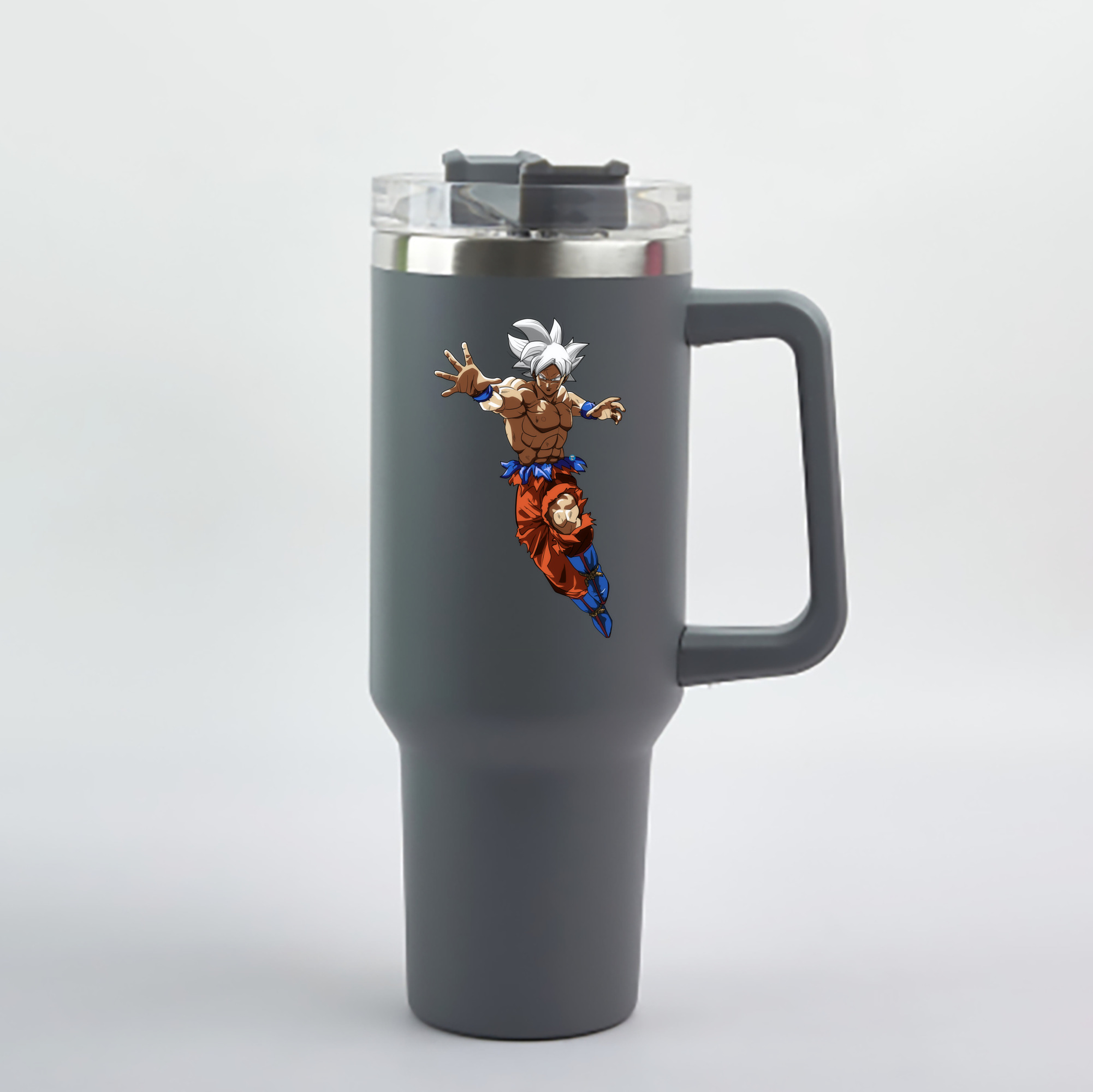 （画像用） ドラゴンボール 孫悟空（そん ごくう）Son Goku カカロット DRAGON BALL Kakarotto 1200mL車用タンブラー - クリスタルステッカー（プラスチックストロー付き）