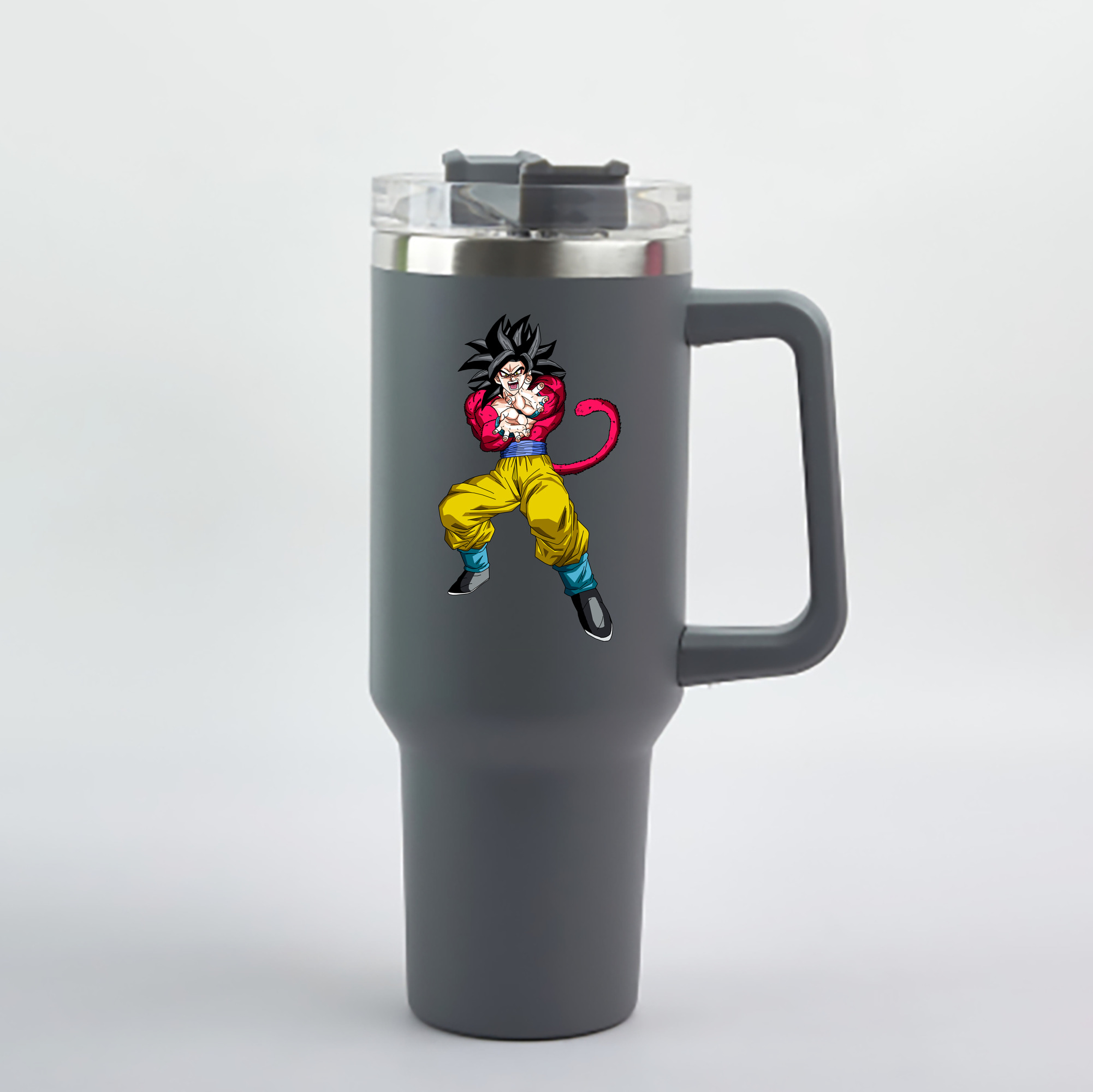 （画像用） ドラゴンボール 孫悟空（そん ごくう）Son Goku カカロット DRAGON BALL Kakarotto 1200mL車用タンブラー - クリスタルステッカー（プラスチックストロー付き）