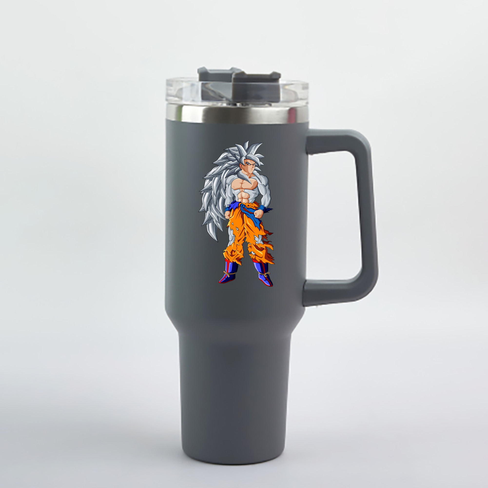（画像用） ドラゴンボール 孫悟空（そん ごくう）Son Goku カカロット DRAGON BALL Kakarotto 1200mL車用タンブラー - クリスタルステッカー（プラスチックストロー付き）