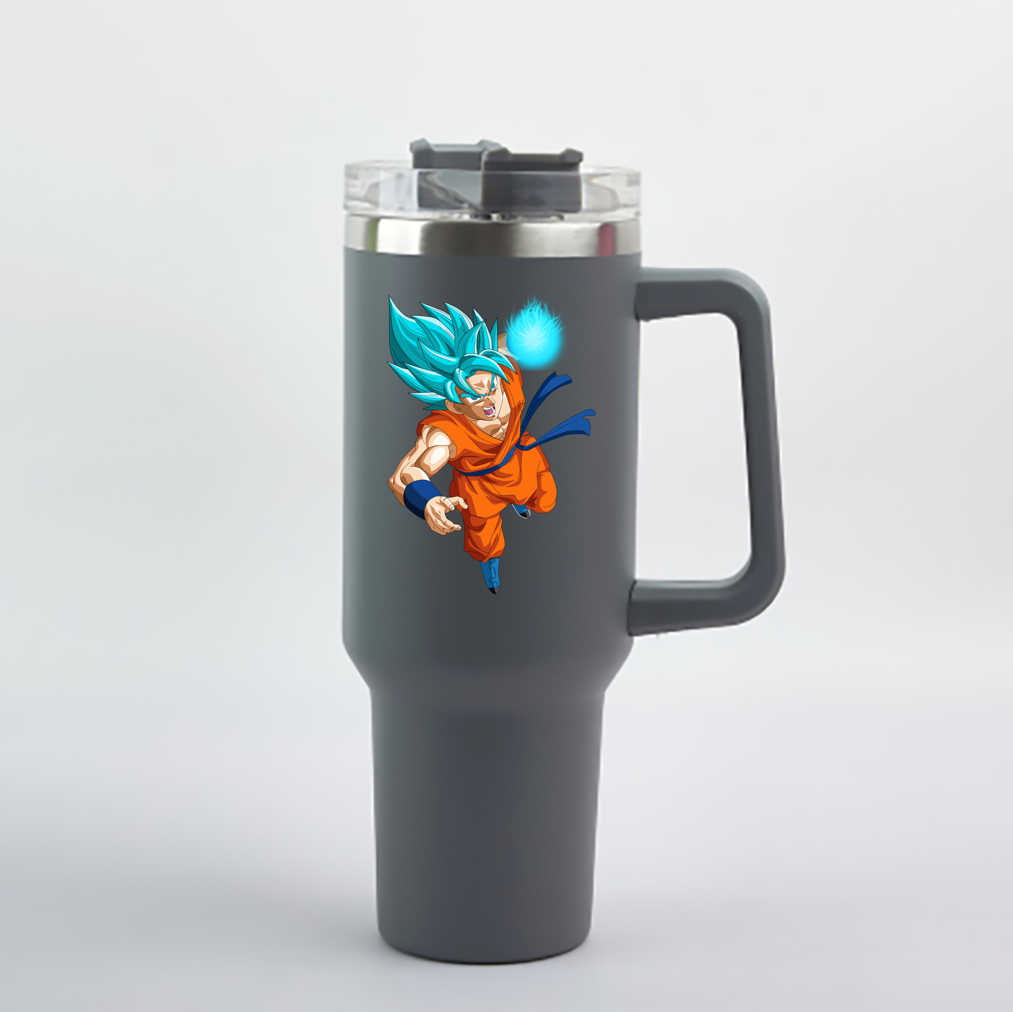 （画像用） ドラゴンボール 孫悟空（そん ごくう）Son Goku カカロット DRAGON BALL Kakarotto 1200mL車用タンブラー - クリスタルステッカー（プラスチックストロー付き）