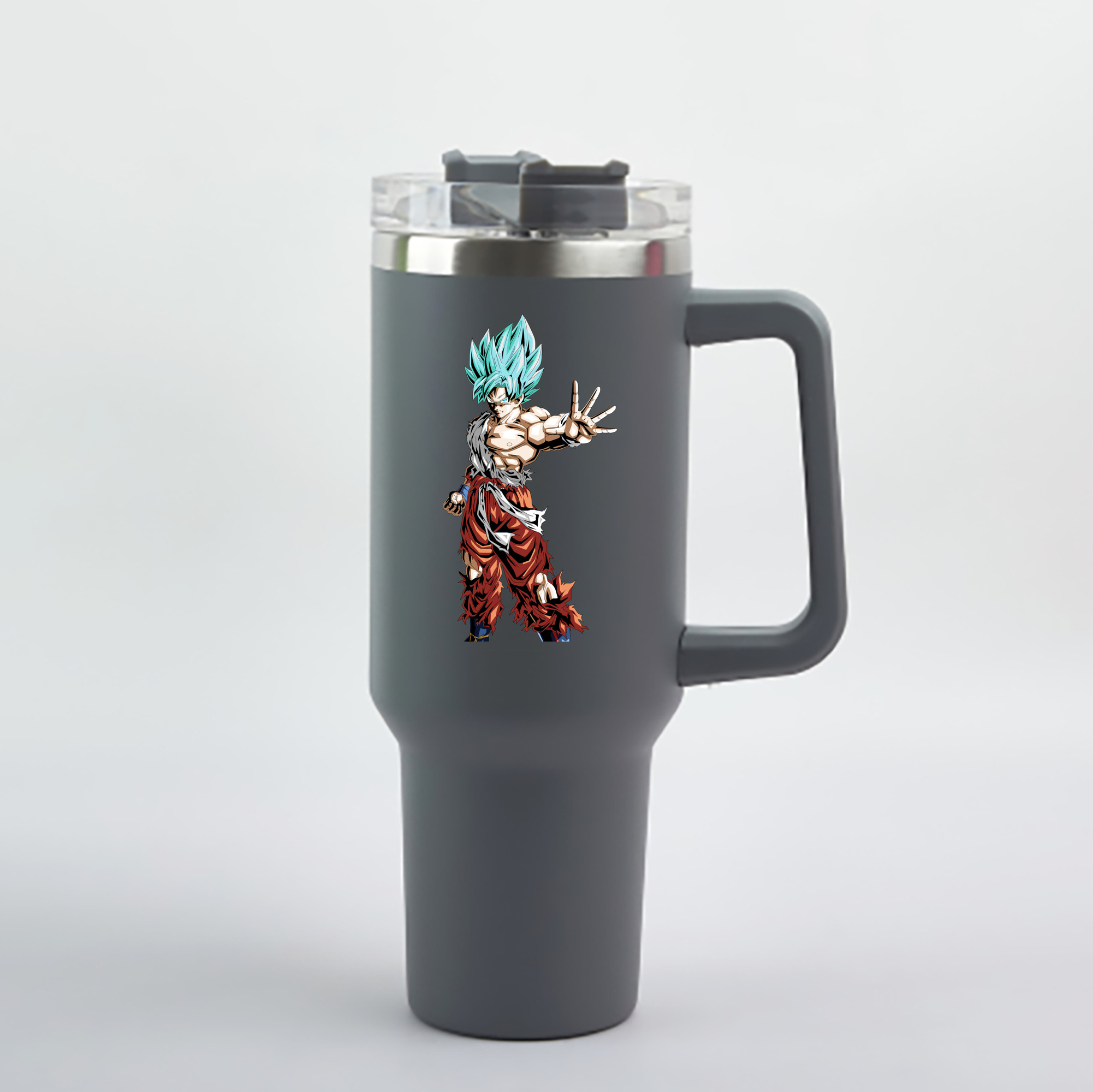 （画像用） ドラゴンボール 孫悟空（そん ごくう）Son Goku カカロット DRAGON BALL Kakarotto 1200mL車用タンブラー - クリスタルステッカー（プラスチックストロー付き）