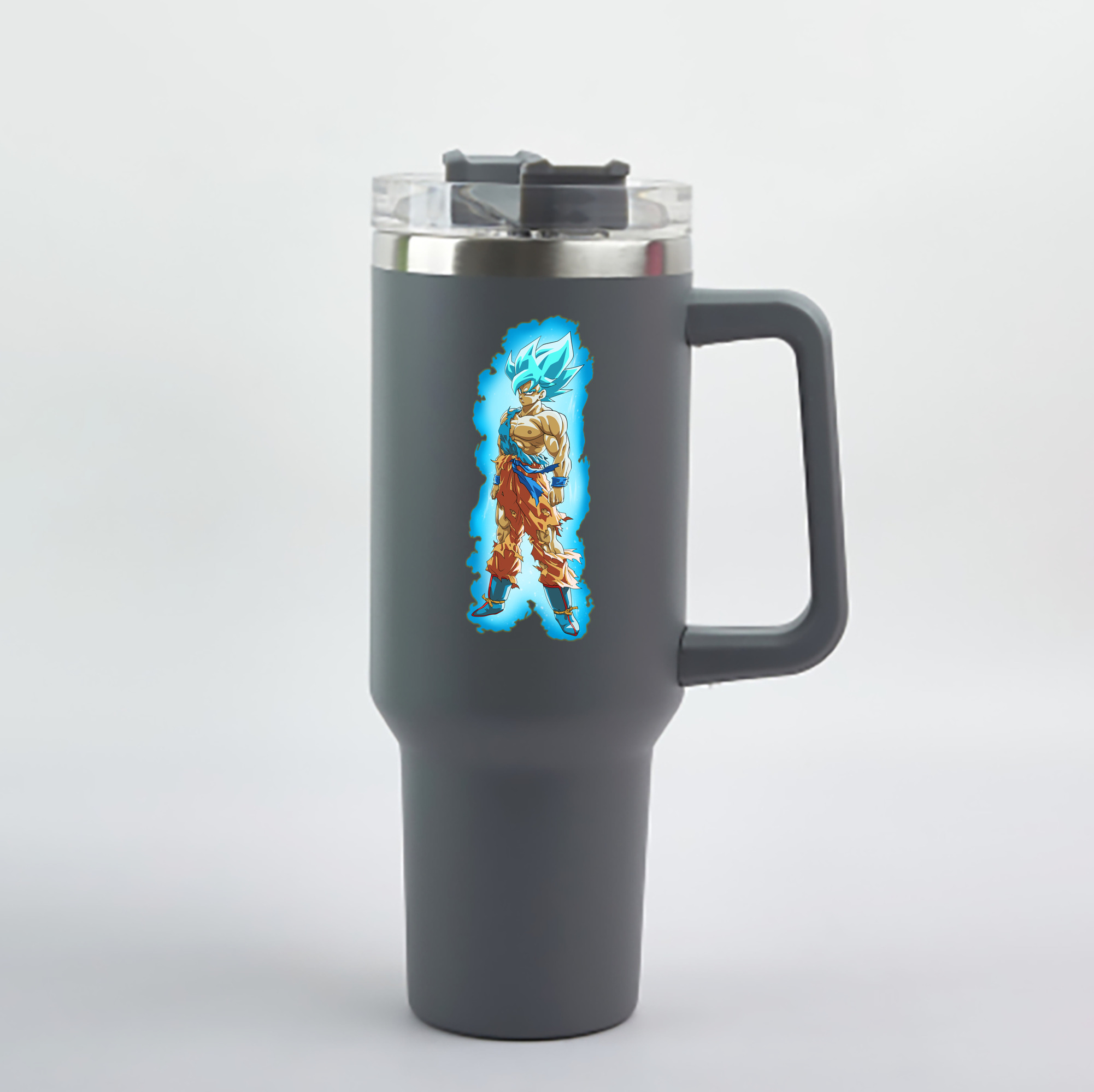 （画像用） ドラゴンボール 孫悟空（そん ごくう）Son Goku カカロット DRAGON BALL Kakarotto 1200mL車用タンブラー - クリスタルステッカー（プラスチックストロー付き）