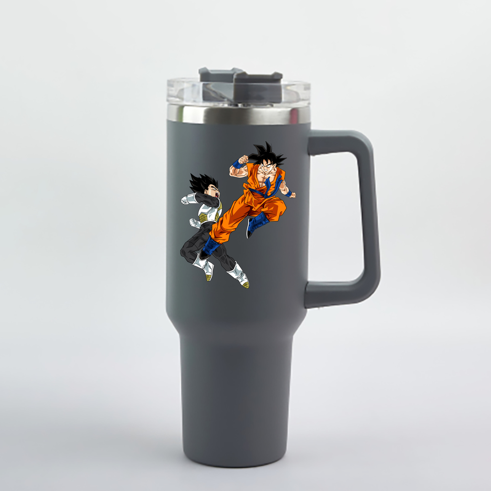 （画像用） ドラゴンボール 孫悟空（そん ごくう）Son Goku カカロット DRAGON BALL Kakarotto 1200mL車用タンブラー - クリスタルステッカー（プラスチックストロー付き）
