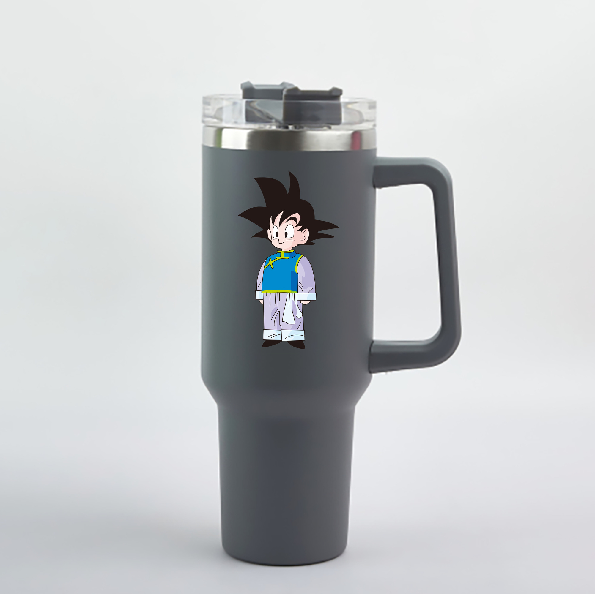 （画像用） ドラゴンボール 孫悟空（そん ごくう）Son Goku カカロット DRAGON BALL Kakarotto 1200mL車用タンブラー - クリスタルステッカー（プラスチックストロー付き）