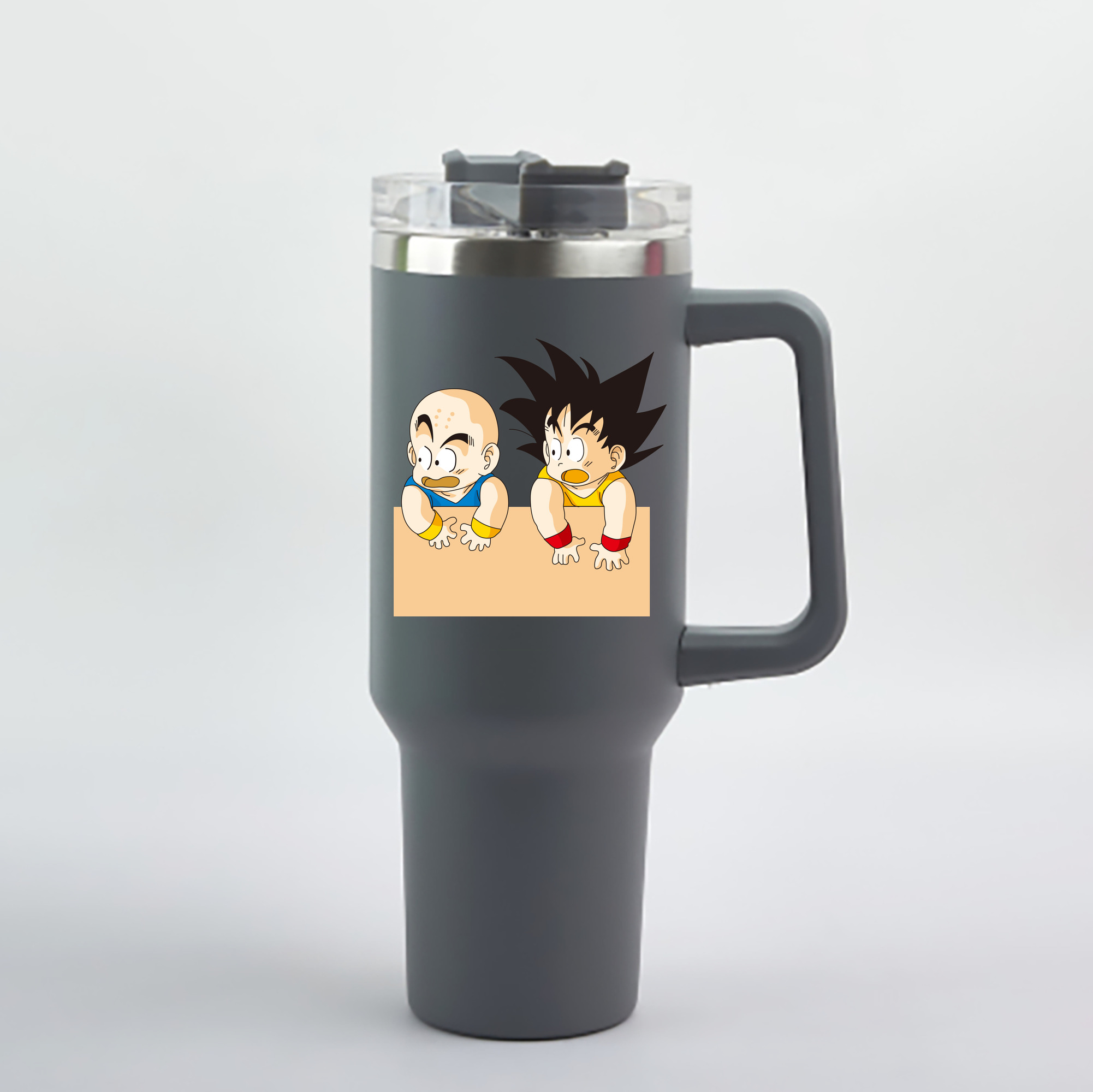 （画像用） ドラゴンボール 孫悟空（そん ごくう）Son Goku カカロット DRAGON BALL Kakarotto 1200mL車用タンブラー - クリスタルステッカー（プラスチックストロー付き）