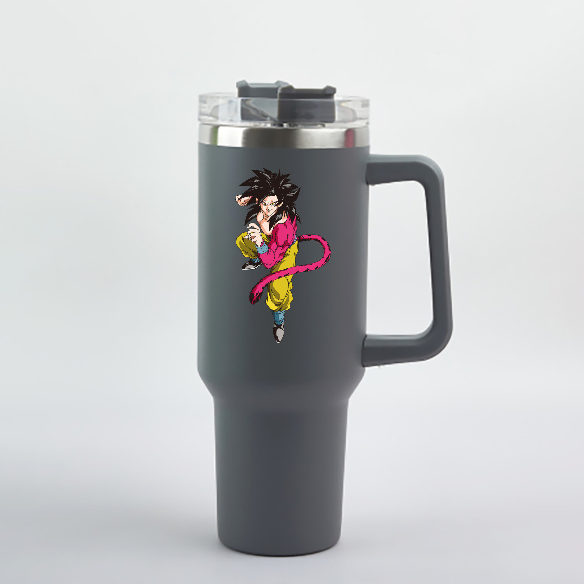 （画像用） ドラゴンボール 孫悟空（そん ごくう）Son Goku カカロット DRAGON BALL Kakarotto 1200mL車用タンブラー - クリスタルステッカー（プラスチックストロー付き）