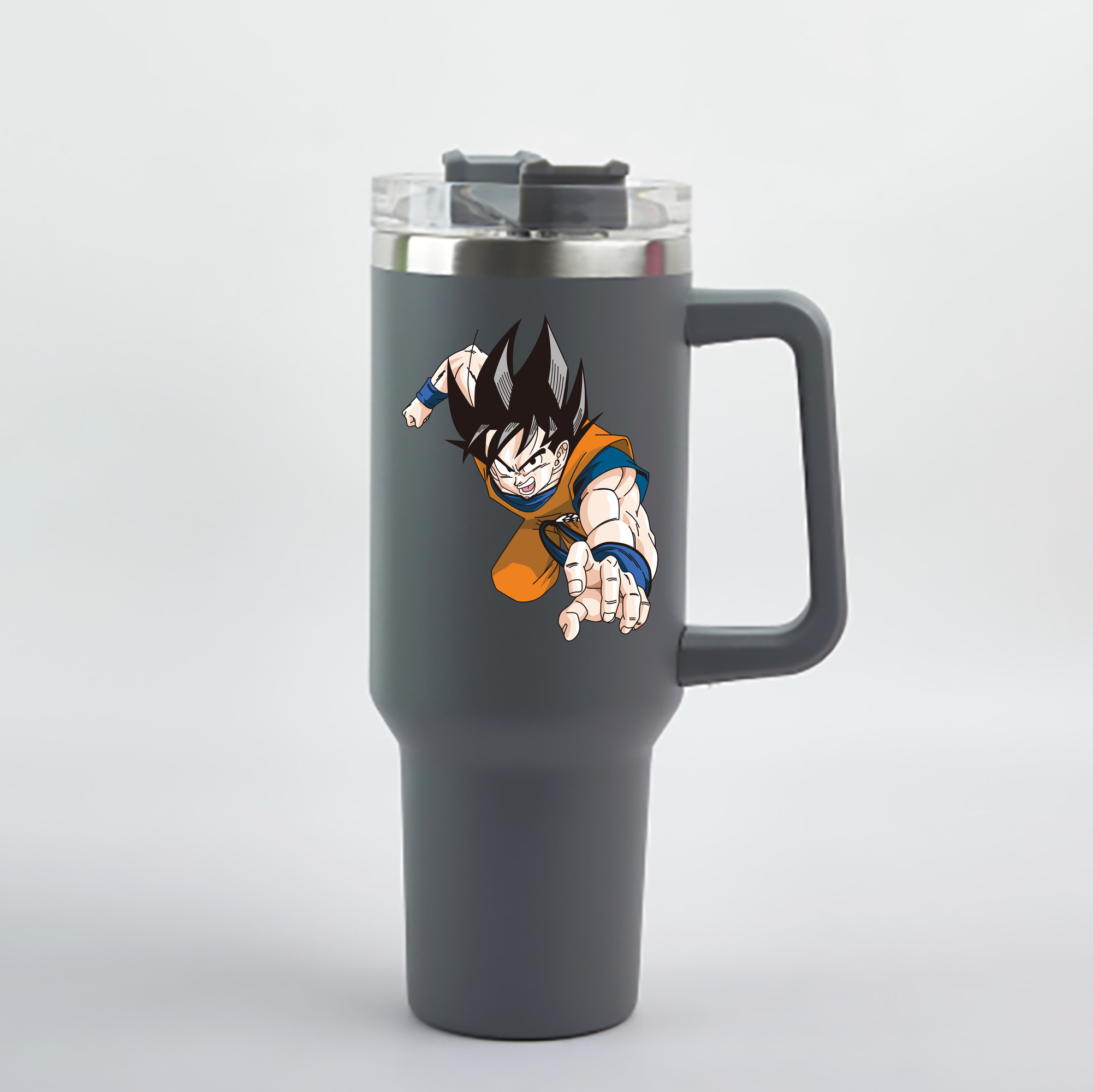 （画像用） ドラゴンボール 孫悟空（そん ごくう）Son Goku カカロット DRAGON BALL Kakarotto 1200mL車用タンブラー - クリスタルステッカー（プラスチックストロー付き）