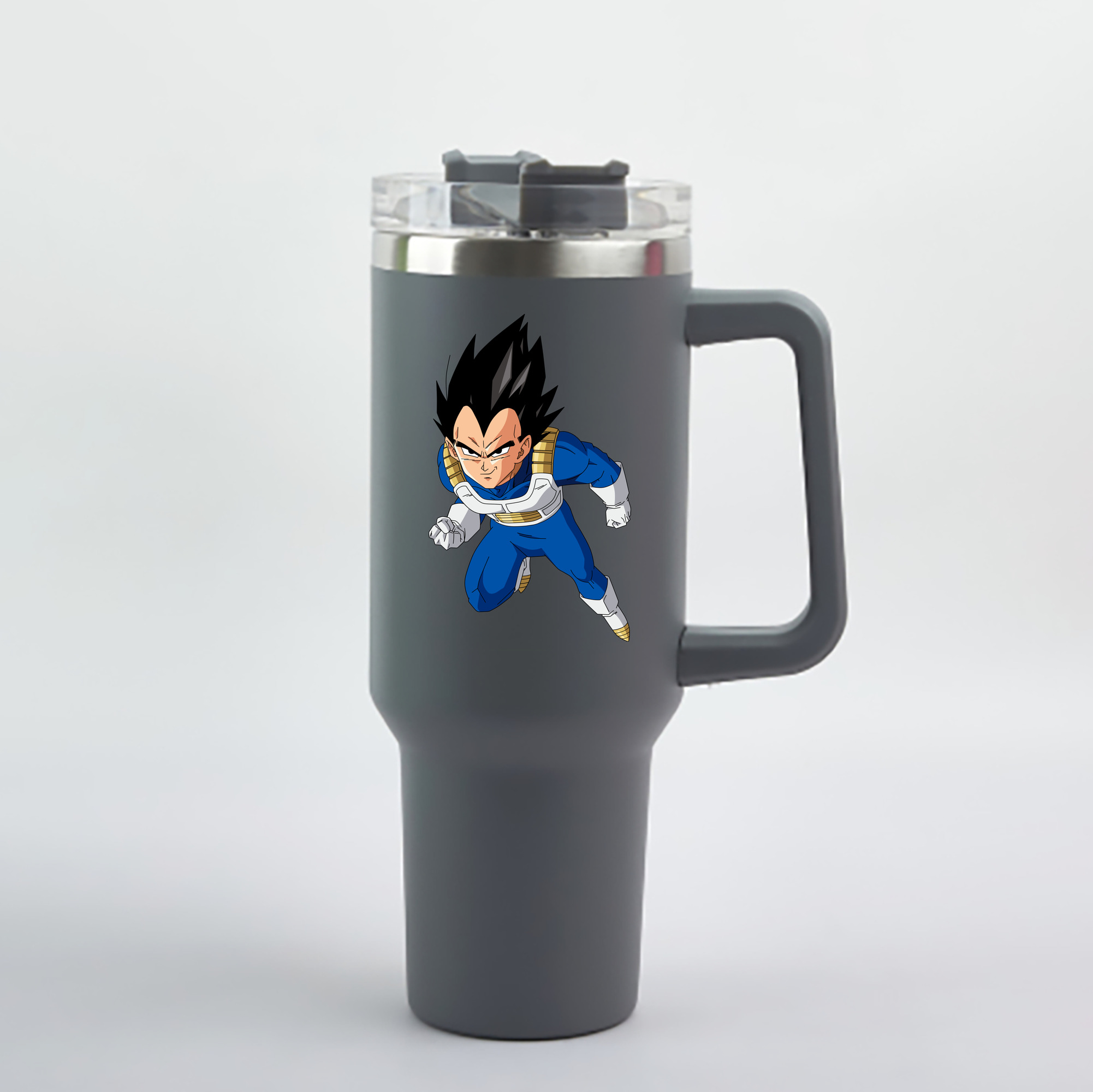 （画像用） ドラゴンボール ベジータ四世（Bejīta Yonsei）DRAGON BALL Vegeta IV 1200mL車用タンブラー - クリスタルステッカー（プラスチックストロー付き）