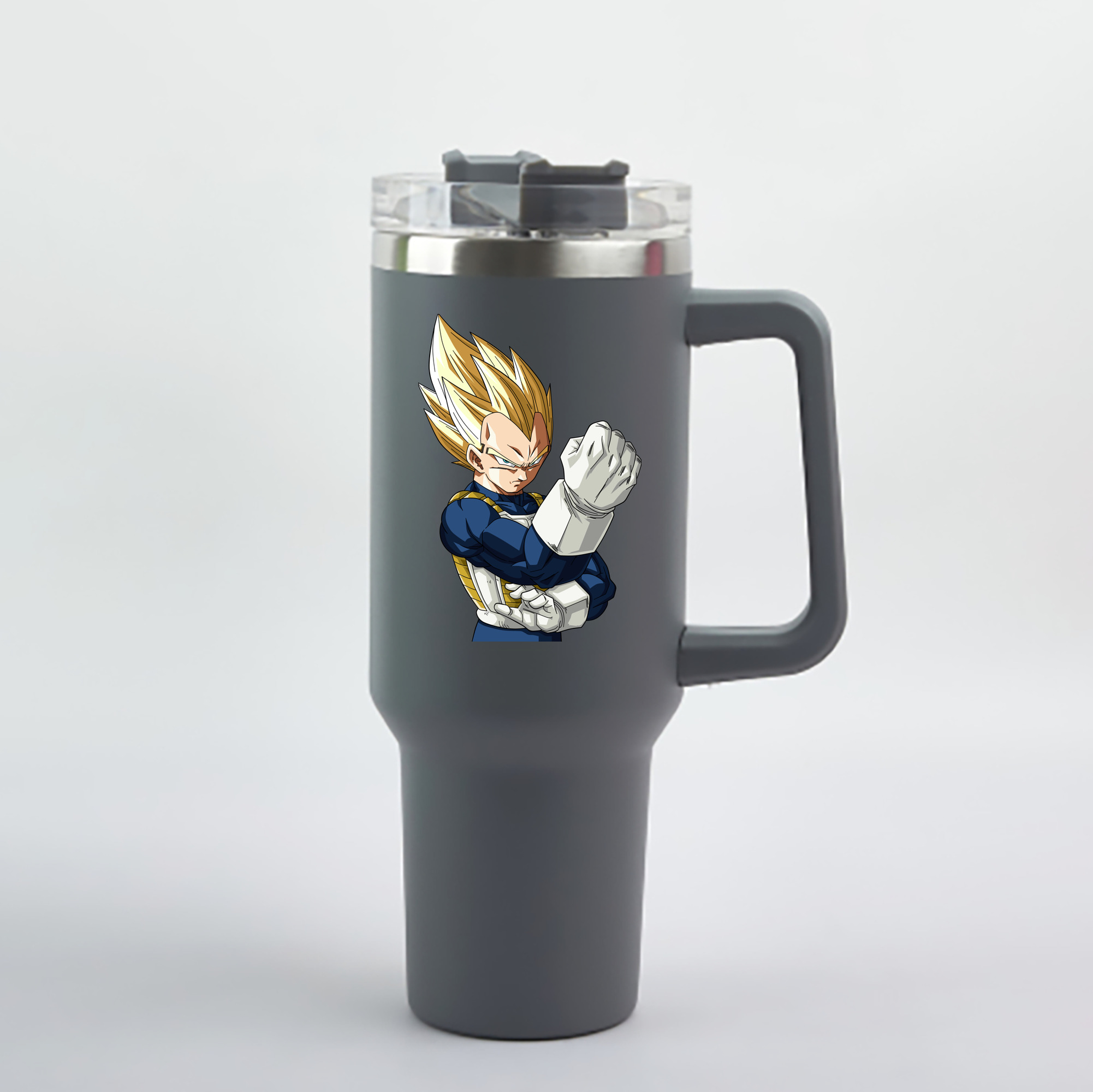 （画像用） ドラゴンボール ベジータ四世（Bejīta Yonsei）DRAGON BALL Vegeta IV 1200mL車用タンブラー - クリスタルステッカー（プラスチックストロー付き）
