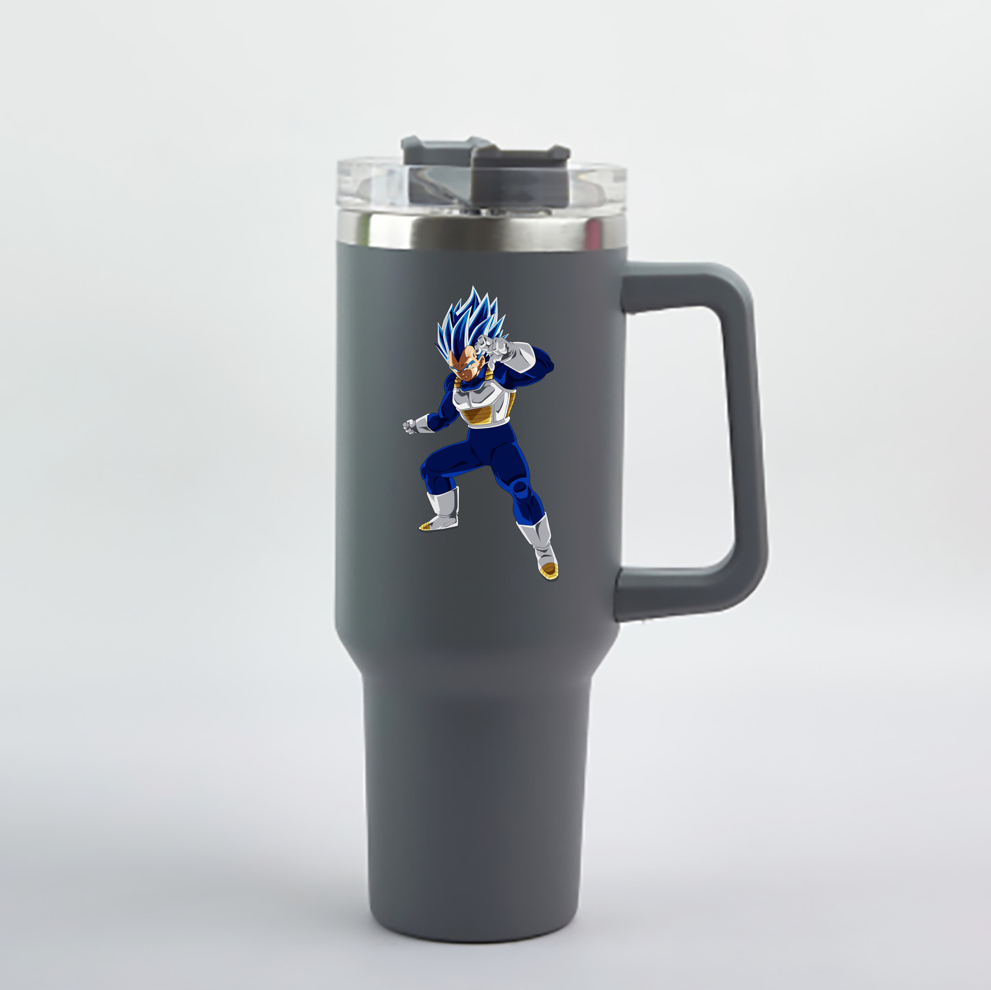 （画像用） ドラゴンボール ベジータ四世（Bejīta Yonsei）DRAGON BALL Vegeta IV 1200mL車用タンブラー - クリスタルステッカー（プラスチックストロー付き）