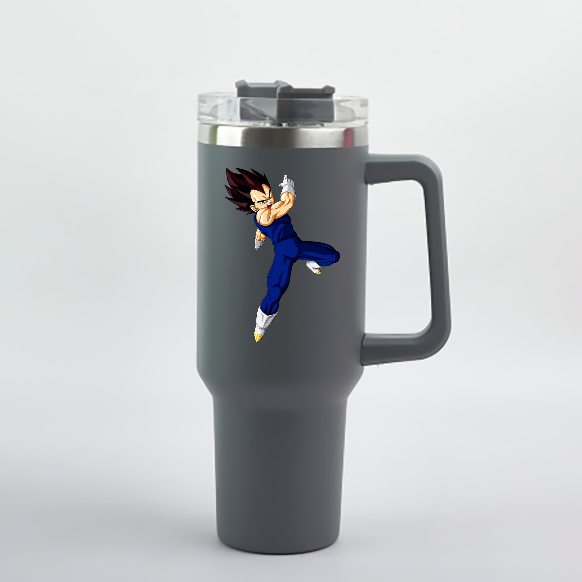 （画像用） ドラゴンボール ベジータ四世（Bejīta Yonsei）DRAGON BALL Vegeta IV 1200mL車用タンブラー - クリスタルステッカー（プラスチックストロー付き）