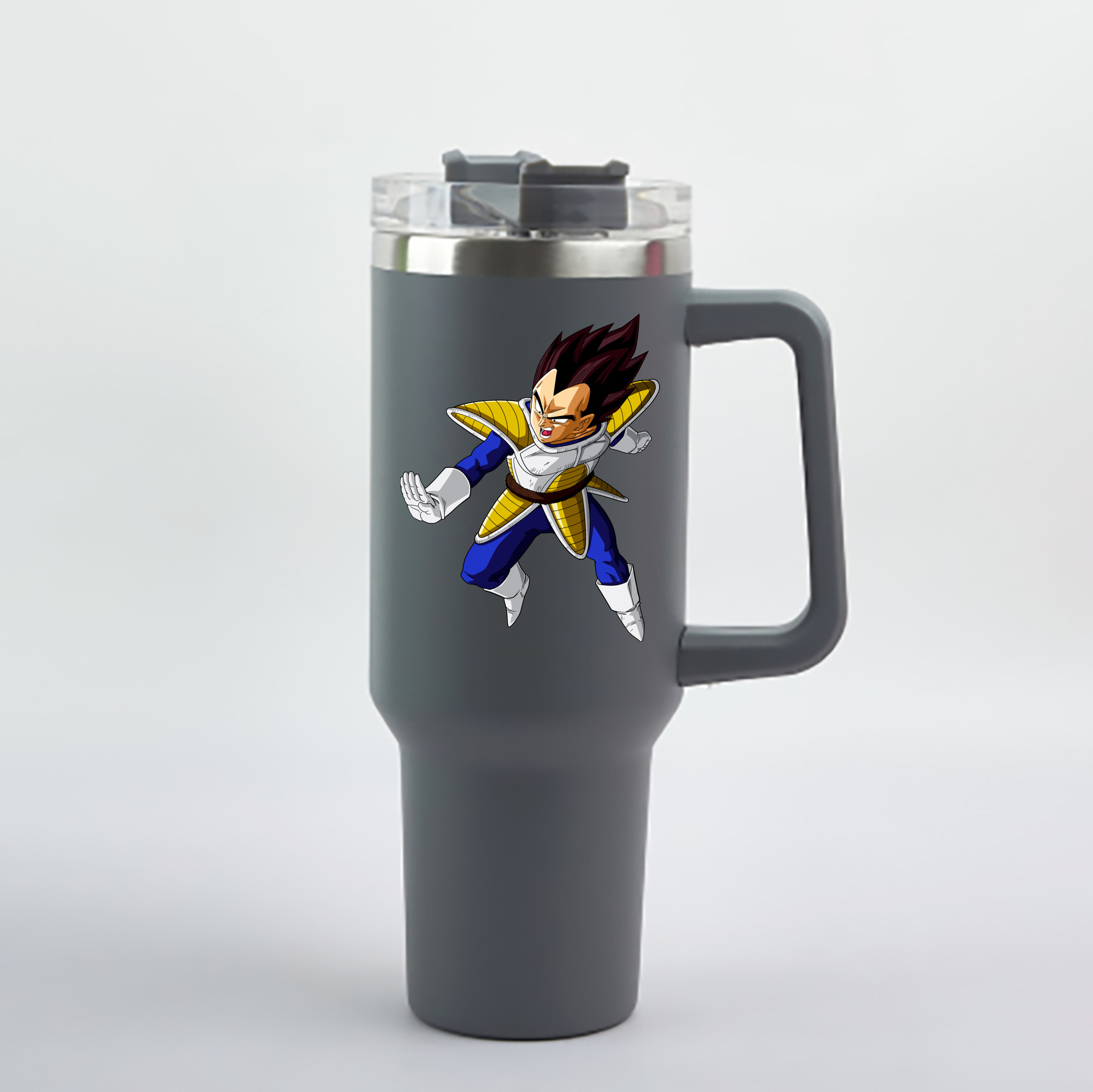 （画像用） ドラゴンボール ベジータ四世（Bejīta Yonsei）DRAGON BALL Vegeta IV 1200mL車用タンブラー - クリスタルステッカー（プラスチックストロー付き）