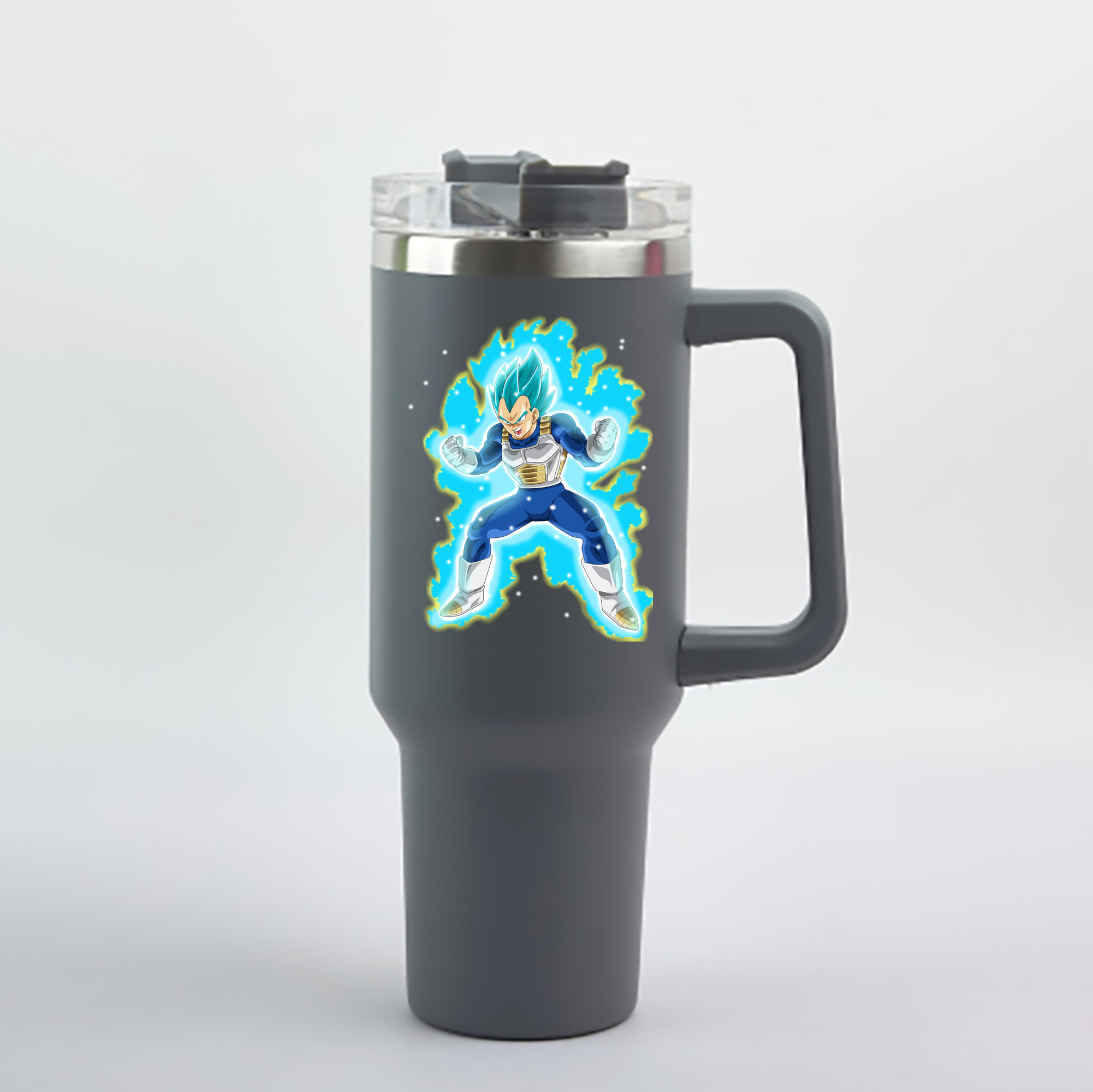 （画像用） ドラゴンボール ベジータ四世（Bejīta Yonsei）DRAGON BALL Vegeta IV 1200mL車用タンブラー - クリスタルステッカー（プラスチックストロー付き）
