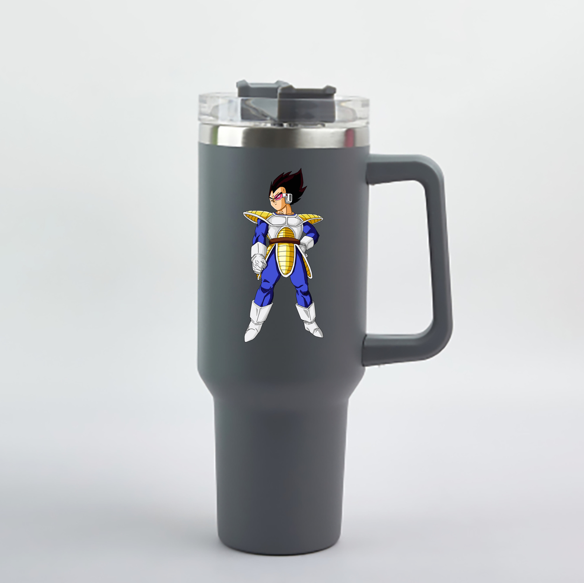 （画像用） ドラゴンボール ベジータ四世（Bejīta Yonsei）DRAGON BALL Vegeta IV 1200mL車用タンブラー - クリスタルステッカー（プラスチックストロー付き）