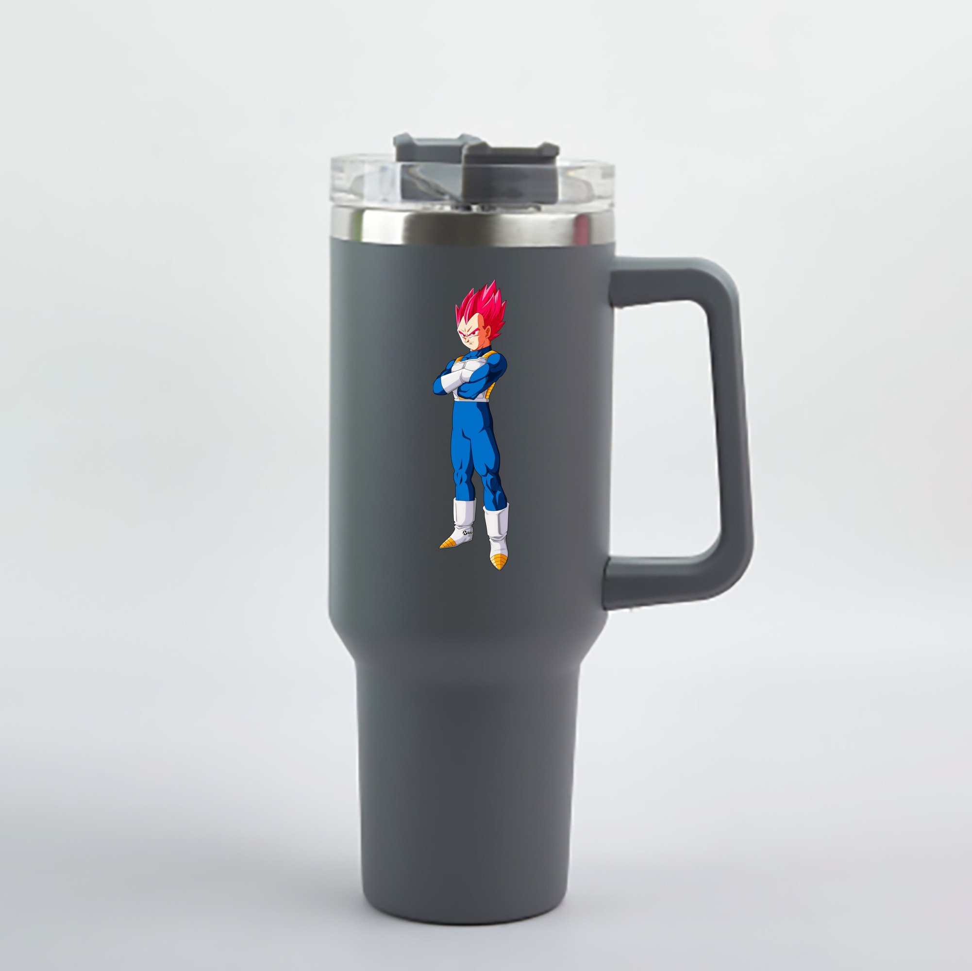 （画像用） ドラゴンボール ベジータ四世（Bejīta Yonsei）DRAGON BALL Vegeta IV 1200mL車用タンブラー - クリスタルステッカー（プラスチックストロー付き）