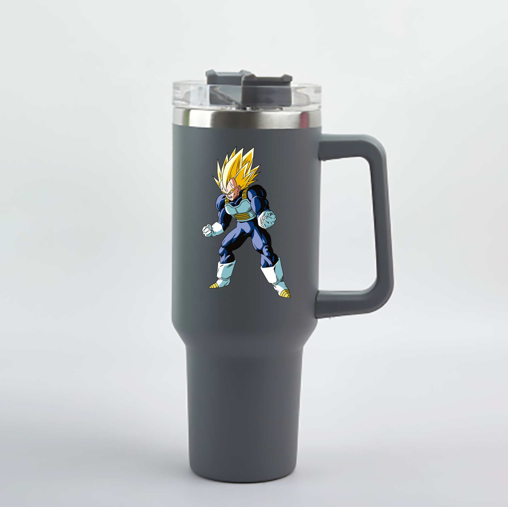 （画像用） ドラゴンボール ベジータ四世（Bejīta Yonsei）DRAGON BALL Vegeta IV 1200mL車用タンブラー - クリスタルステッカー（プラスチックストロー付き）