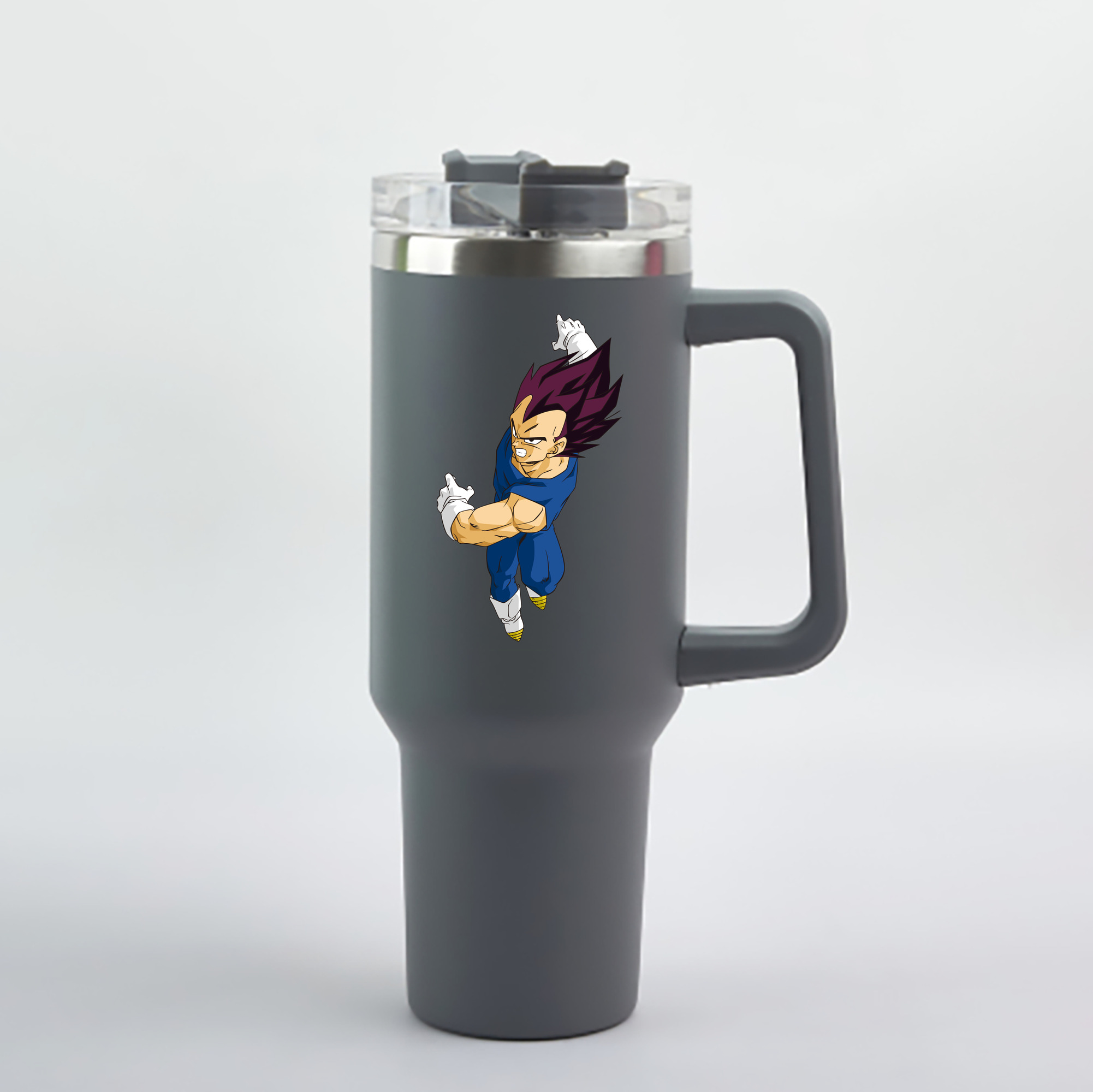 （画像用） ドラゴンボール ベジータ四世（Bejīta Yonsei）DRAGON BALL Vegeta IV 1200mL車用タンブラー - クリスタルステッカー（プラスチックストロー付き）