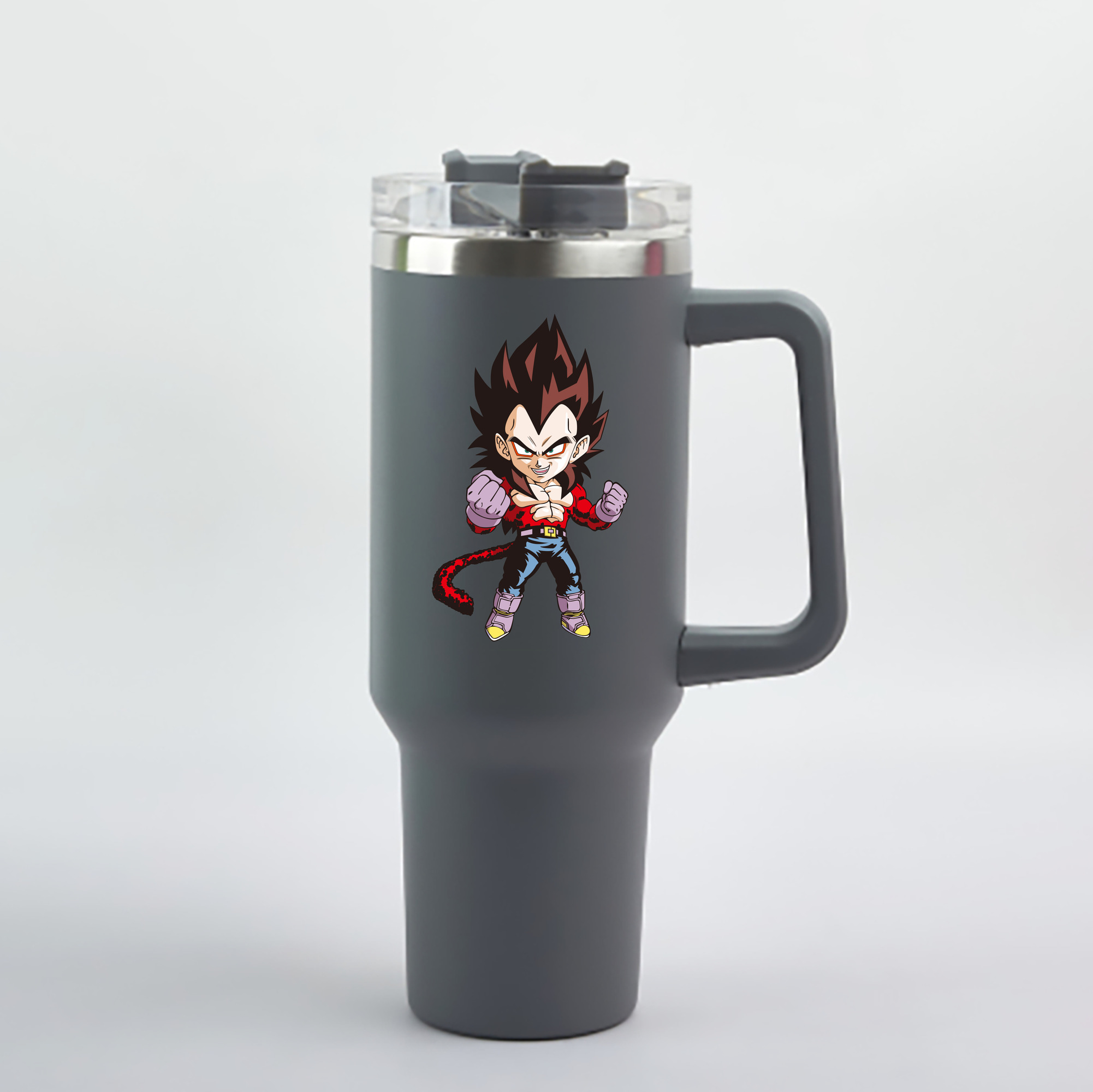 （画像用） ドラゴンボール ベジータ四世（Bejīta Yonsei）DRAGON BALL Vegeta IV 1200mL車用タンブラー - クリスタルステッカー（プラスチックストロー付き）