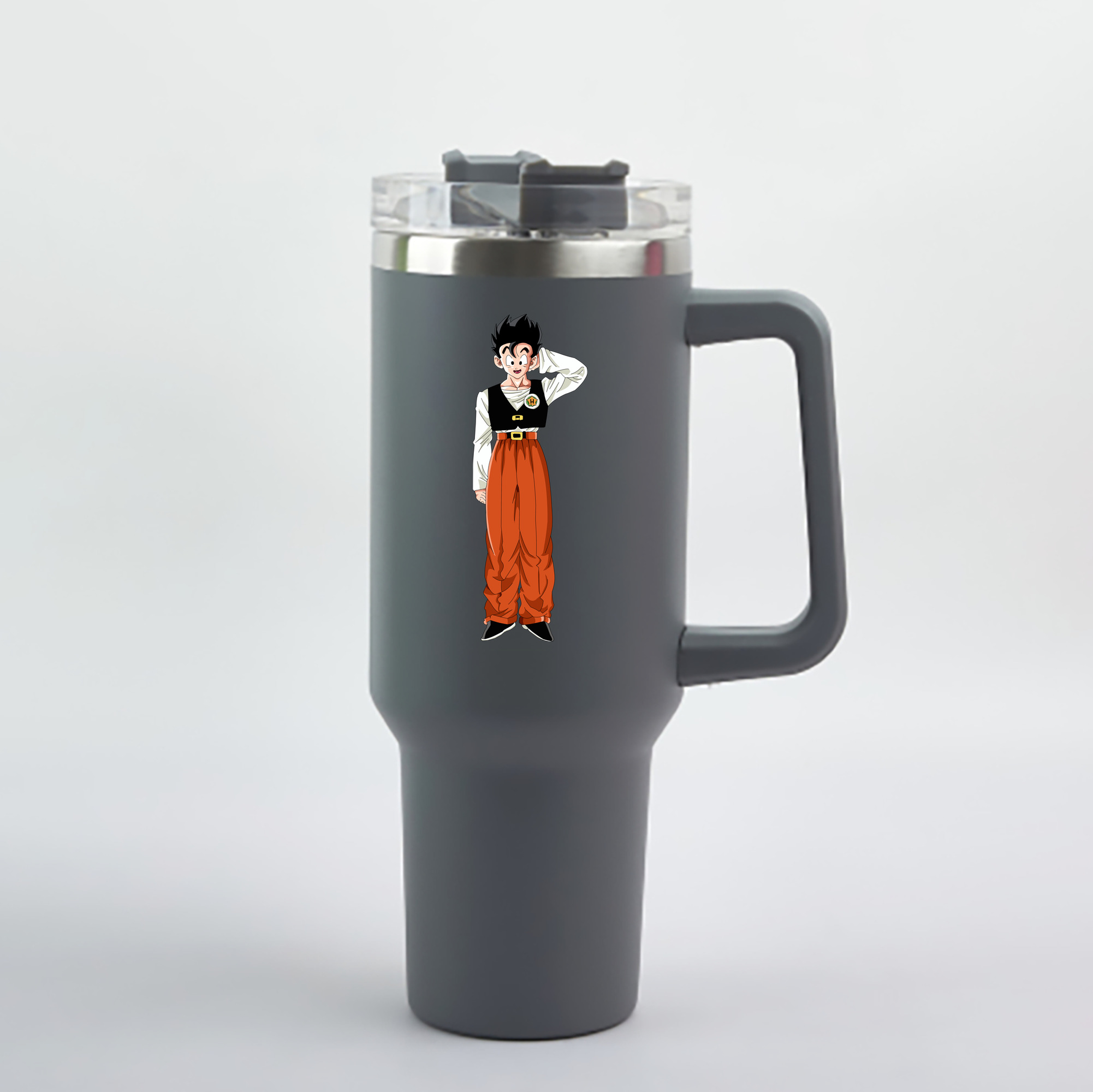 （画像用） ドラゴンボール 孫 悟飯（そんごはん）DRAGON BALL Son Gohan 1200mL車用タンブラー - クリスタルステッカー（プラスチックストロー付き）