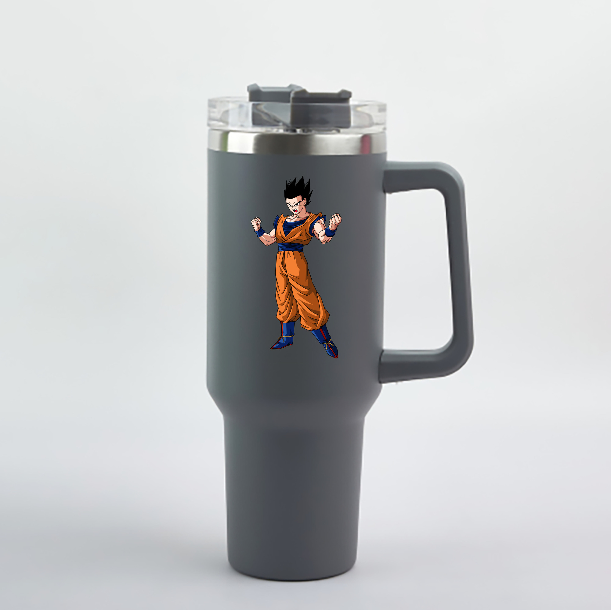 （画像用） ドラゴンボール 孫 悟飯（そんごはん）DRAGON BALL Son Gohan 1200mL車用タンブラー - クリスタルステッカー（プラスチックストロー付き）