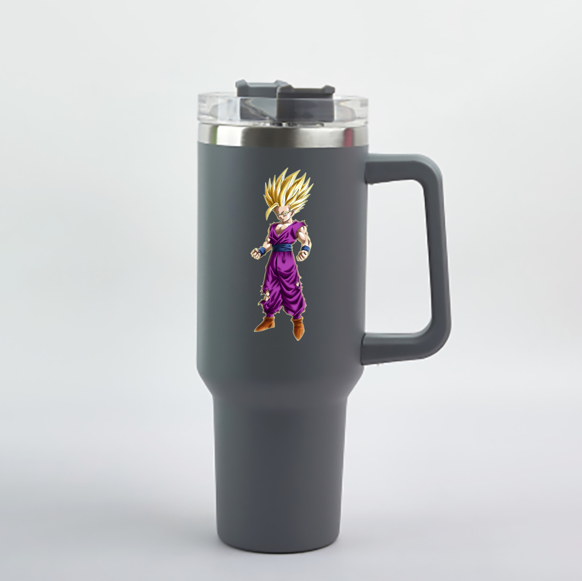（画像用） ドラゴンボール 孫 悟飯（そんごはん）DRAGON BALL Son Gohan 1200mL車用タンブラー - クリスタルステッカー（プラスチックストロー付き）