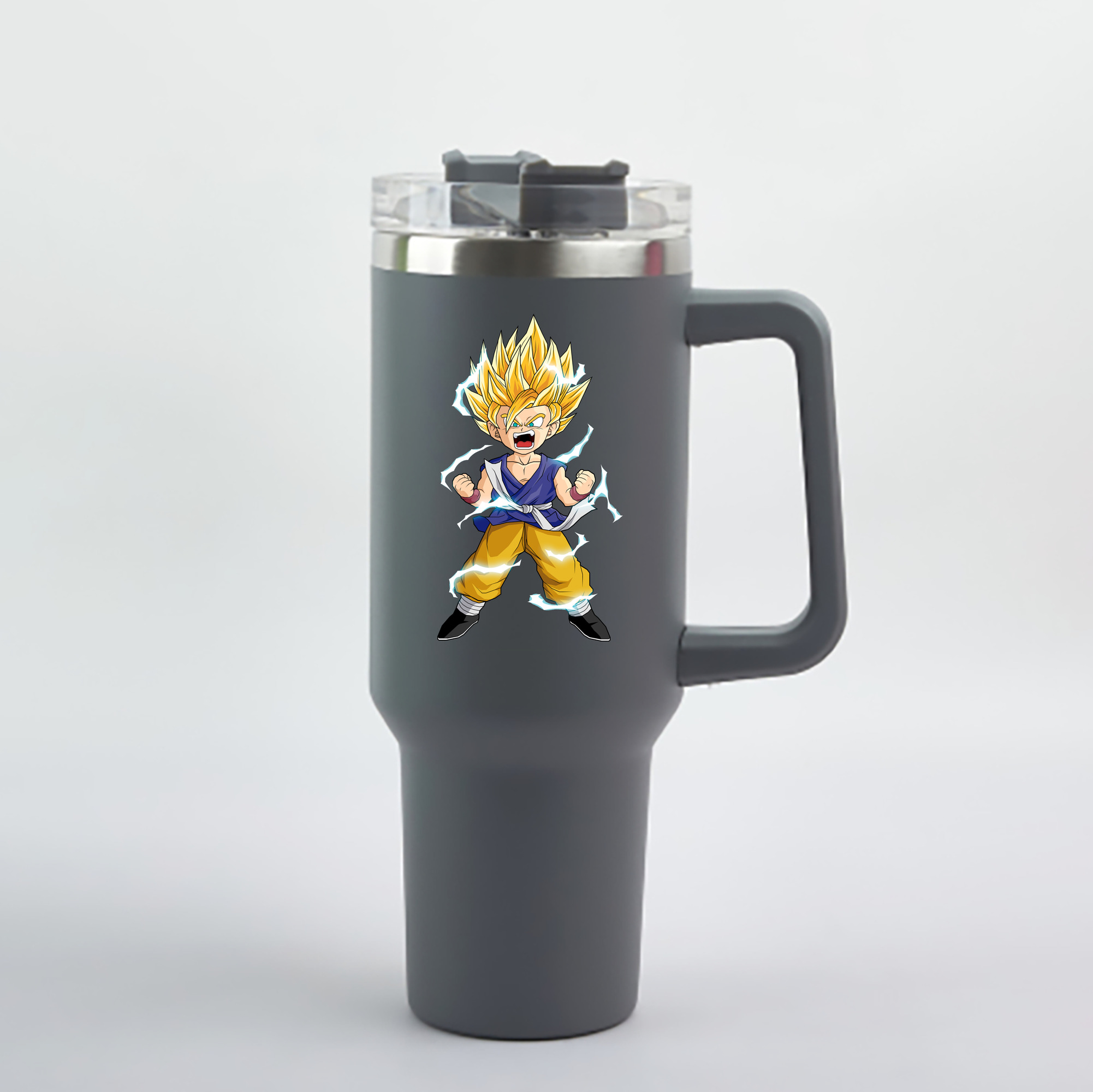 （画像用） ドラゴンボール 孫 悟飯（そんごはん）DRAGON BALL Son Gohan 1200mL車用タンブラー - クリスタルステッカー（プラスチックストロー付き）