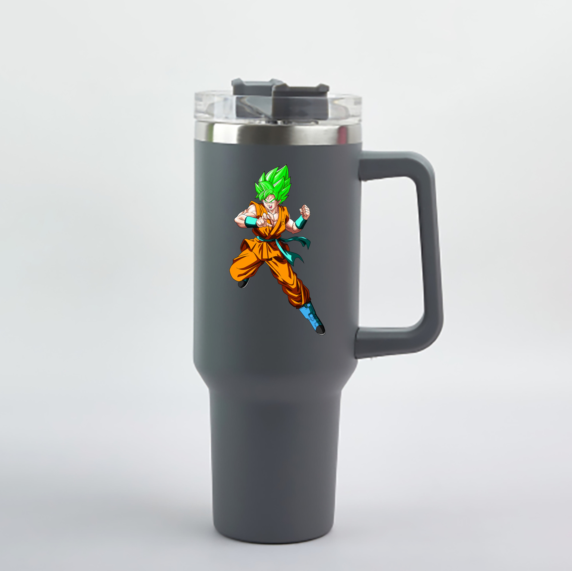 （画像用） ドラゴンボール 孫 悟飯（そんごはん）DRAGON BALL Son Gohan 1200mL車用タンブラー - クリスタルステッカー（プラスチックストロー付き）