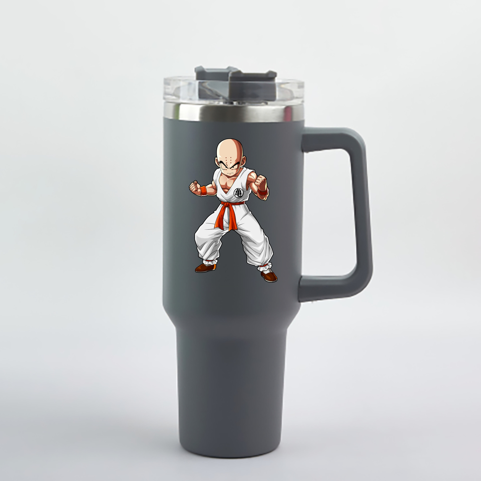 （画像用） ドラゴンボール クリリン DRAGON BALL krillin 1200mL車用タンブラー - クリスタルステッカー（プラスチックストロー付き）