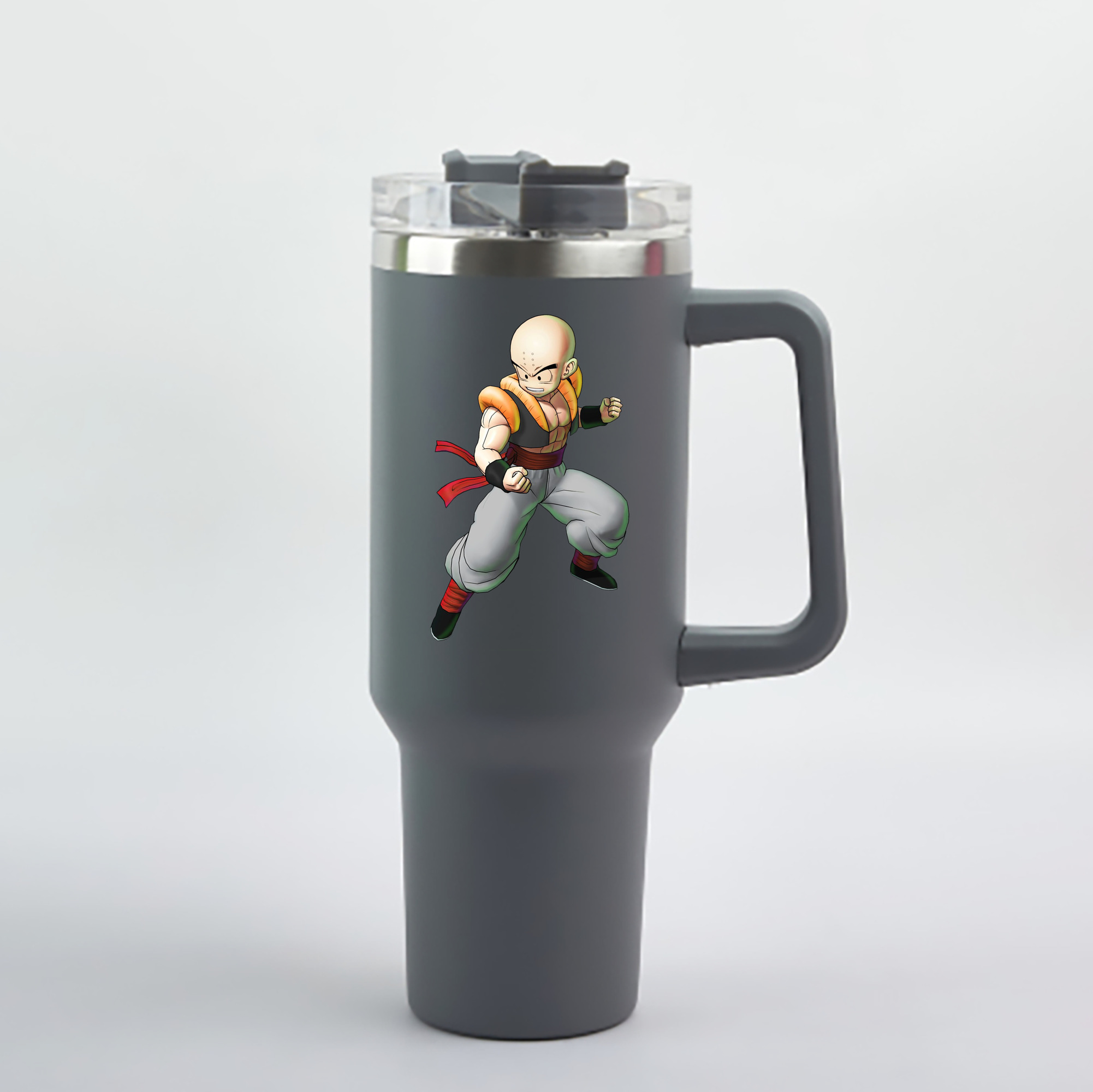 （画像用） ドラゴンボール クリリン DRAGON BALL krillin 1200mL車用タンブラー - クリスタルステッカー（プラスチックストロー付き）