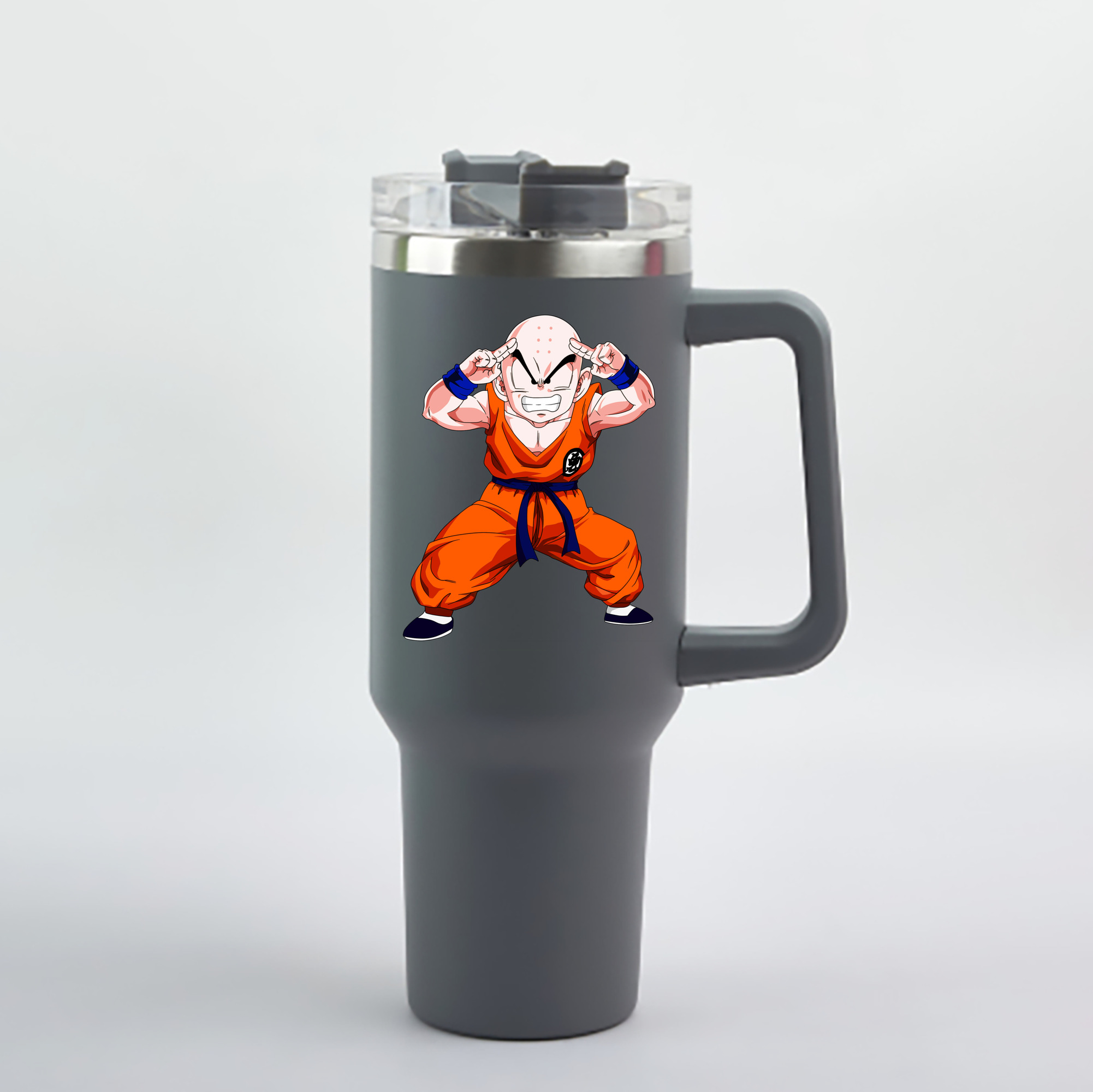 （画像用） ドラゴンボール クリリン DRAGON BALL krillin 1200mL車用タンブラー - クリスタルステッカー（プラスチックストロー付き）