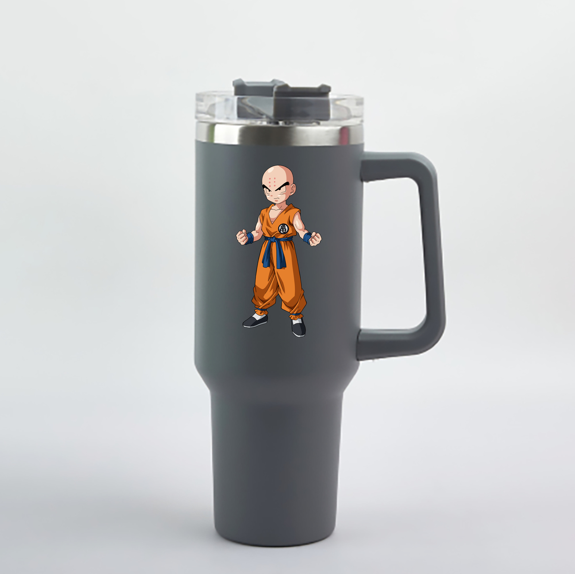 （画像用） ドラゴンボール クリリン DRAGON BALL krillin 1200mL車用タンブラー - クリスタルステッカー（プラスチックストロー付き）