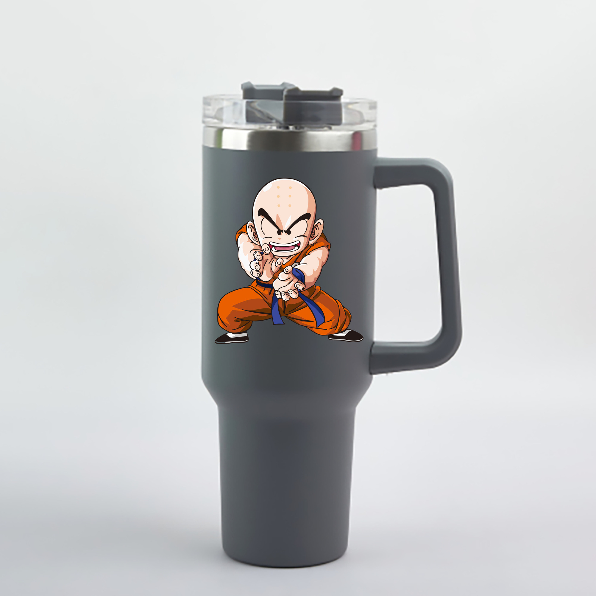 （画像用） ドラゴンボール クリリン DRAGON BALL krillin 1200mL車用タンブラー - クリスタルステッカー（プラスチックストロー付き）