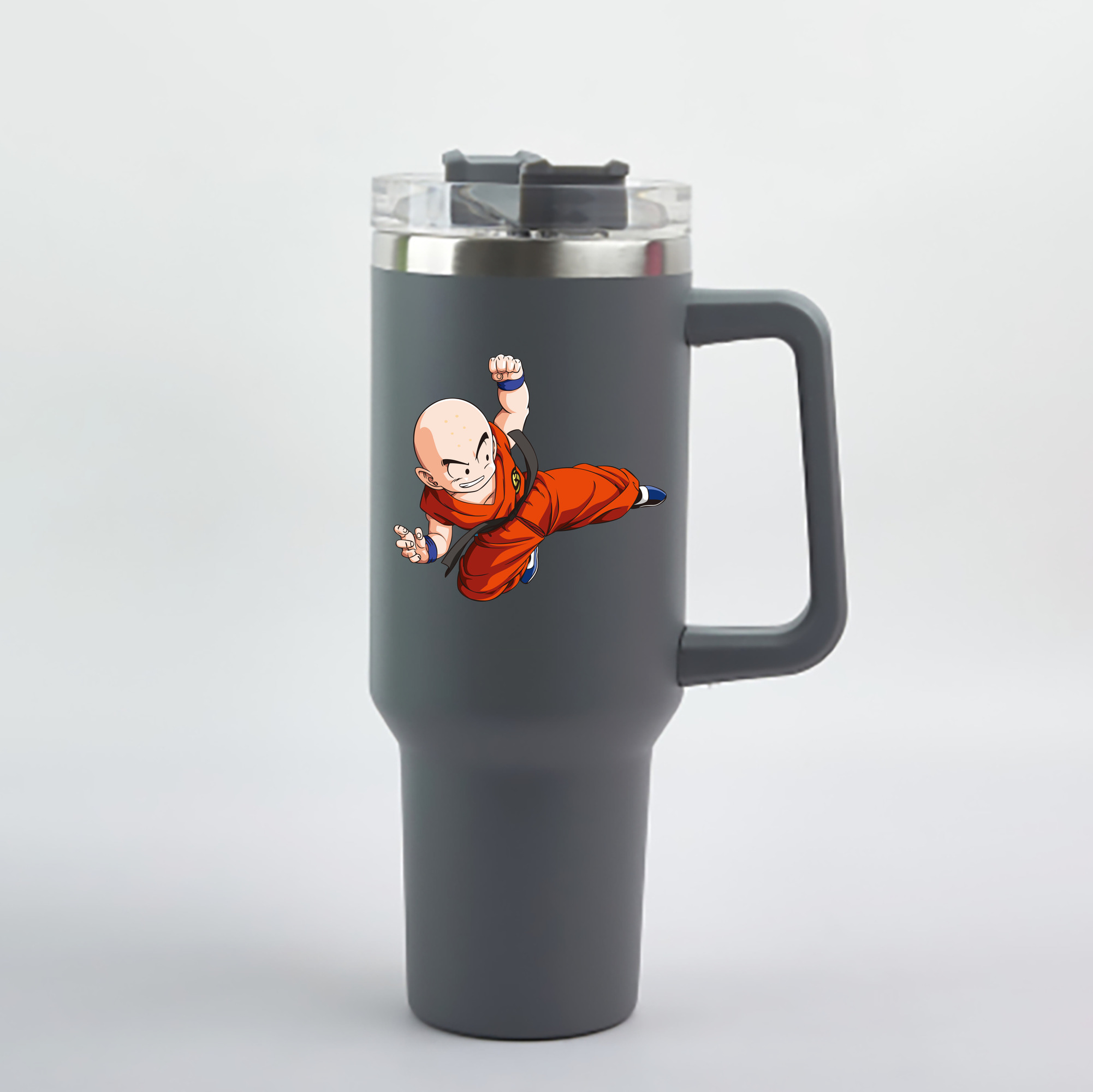 （画像用） ドラゴンボール クリリン DRAGON BALL krillin 1200mL車用タンブラー - クリスタルステッカー（プラスチックストロー付き）