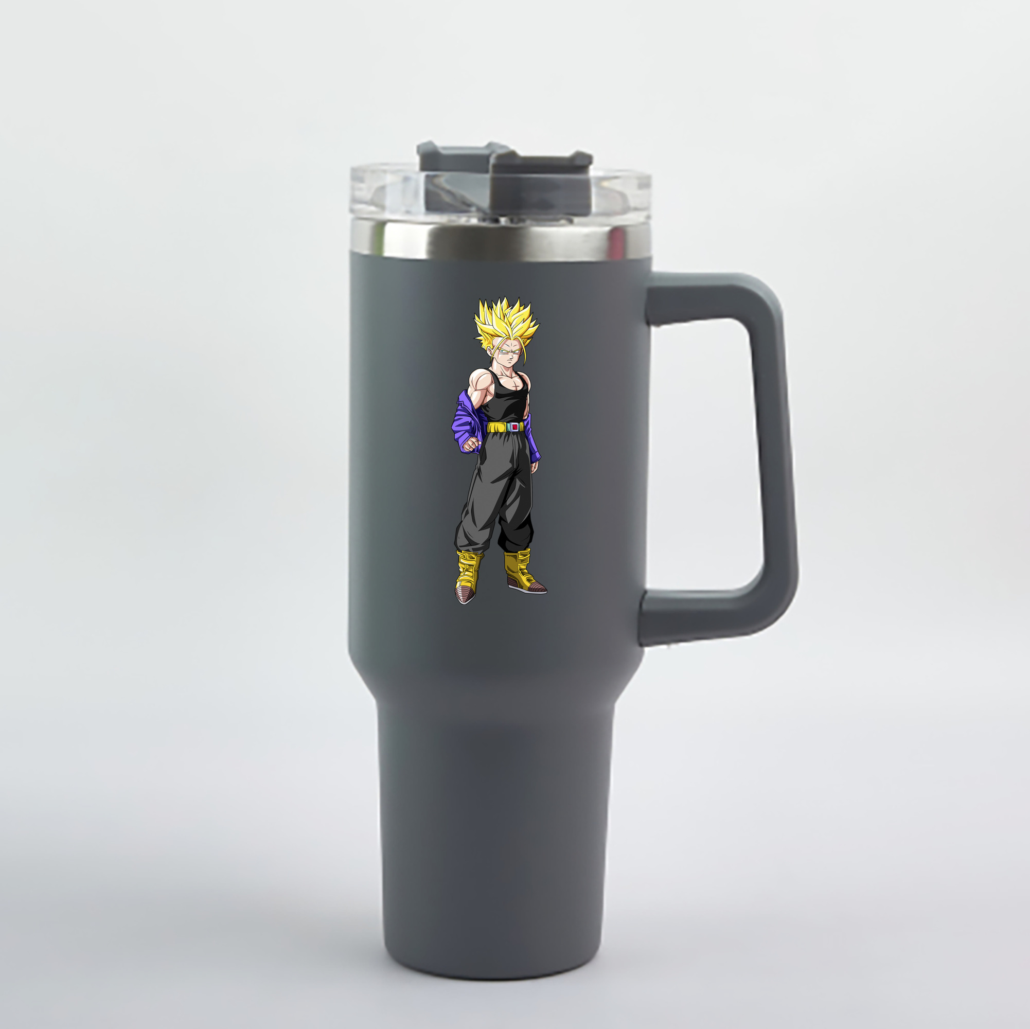（画像用） ドラゴンボール トランクス（Torankusu）DRAGON BALL Trunks 1200mL車用タンブラー - クリスタルステッカー（プラスチックストロー付き）
