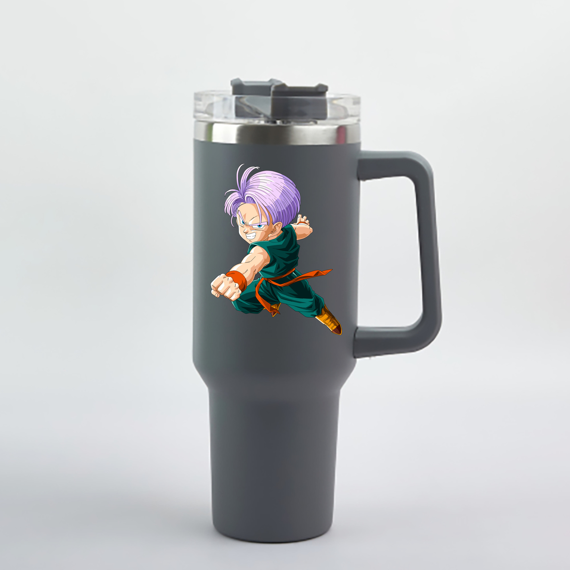 （画像用） ドラゴンボール トランクス（Torankusu）DRAGON BALL Trunks 1200mL車用タンブラー - クリスタルステッカー（プラスチックストロー付き）